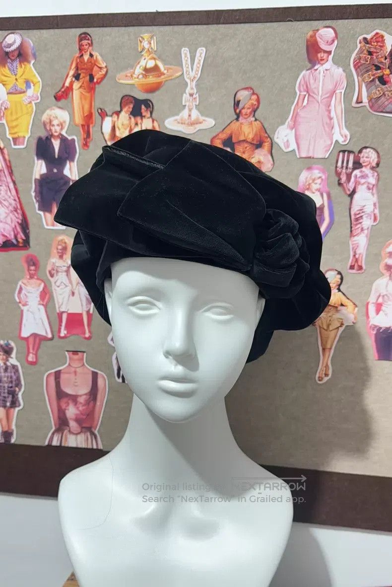 Vivienne Westwood Vivienne Westwood 90s Black Velvet Bow Hat Size ONE SIZE - 6 Thumbnail