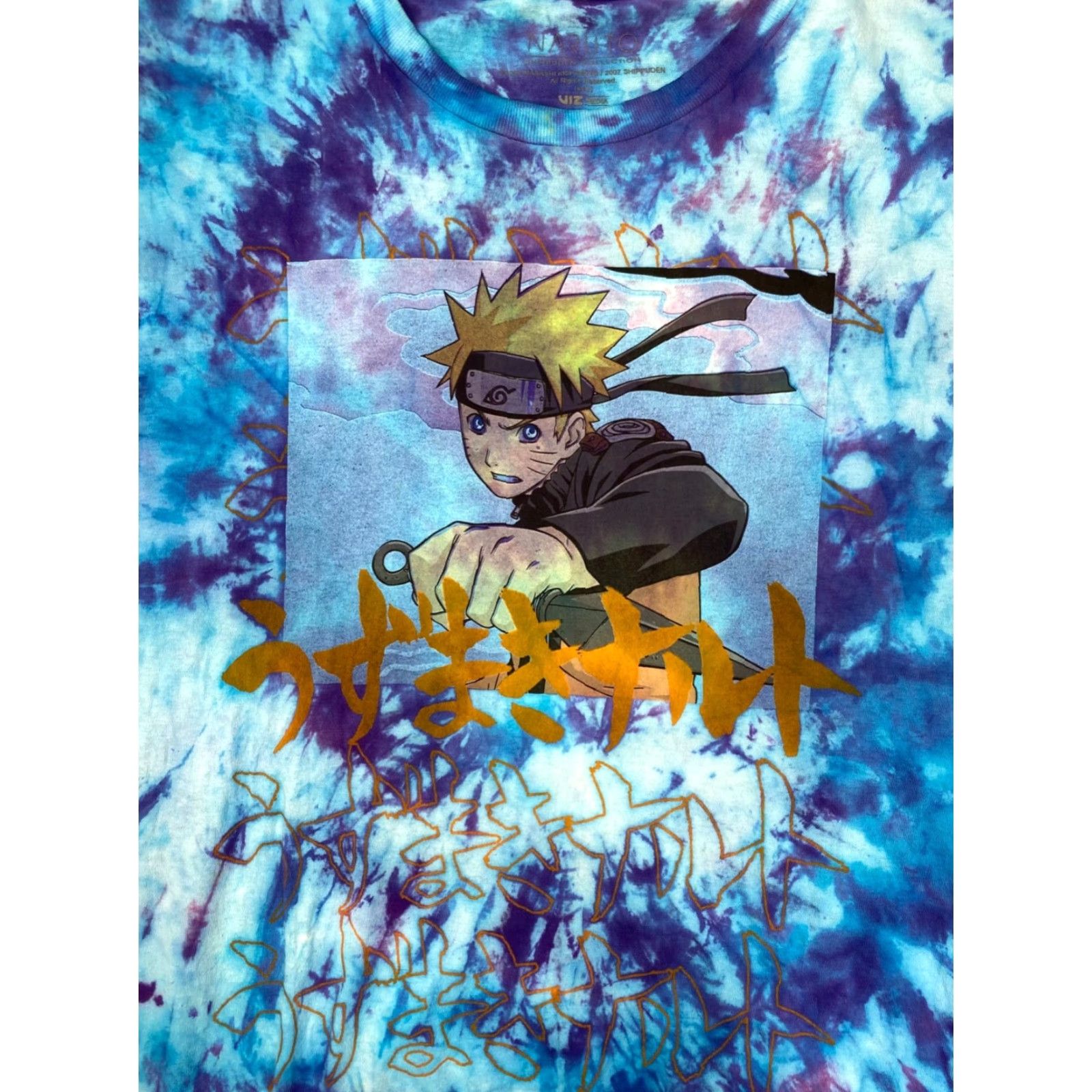 Vintage Naruto T Shirt XL Blue Purple Tie Dye Anime Short Sleeve Mens Size US XL / EU 56 / 4 - 2 Thumbnail