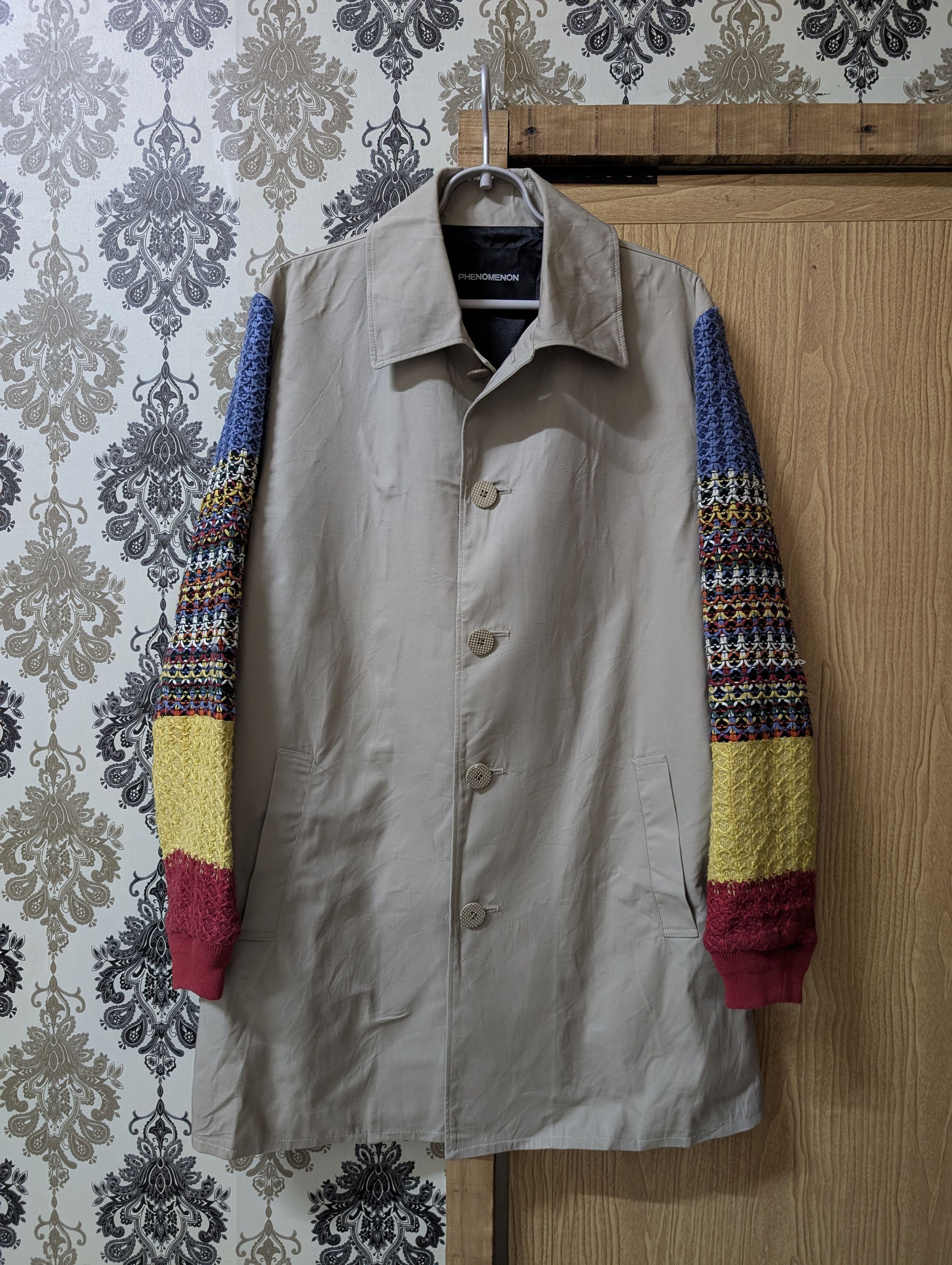 PHENOMENON S/S 2014 PHENOMENON Arm Knit Switch Cotton Long Coat Beige Size M / US 6-8 / IT 42-44 - 2 Thumbnail