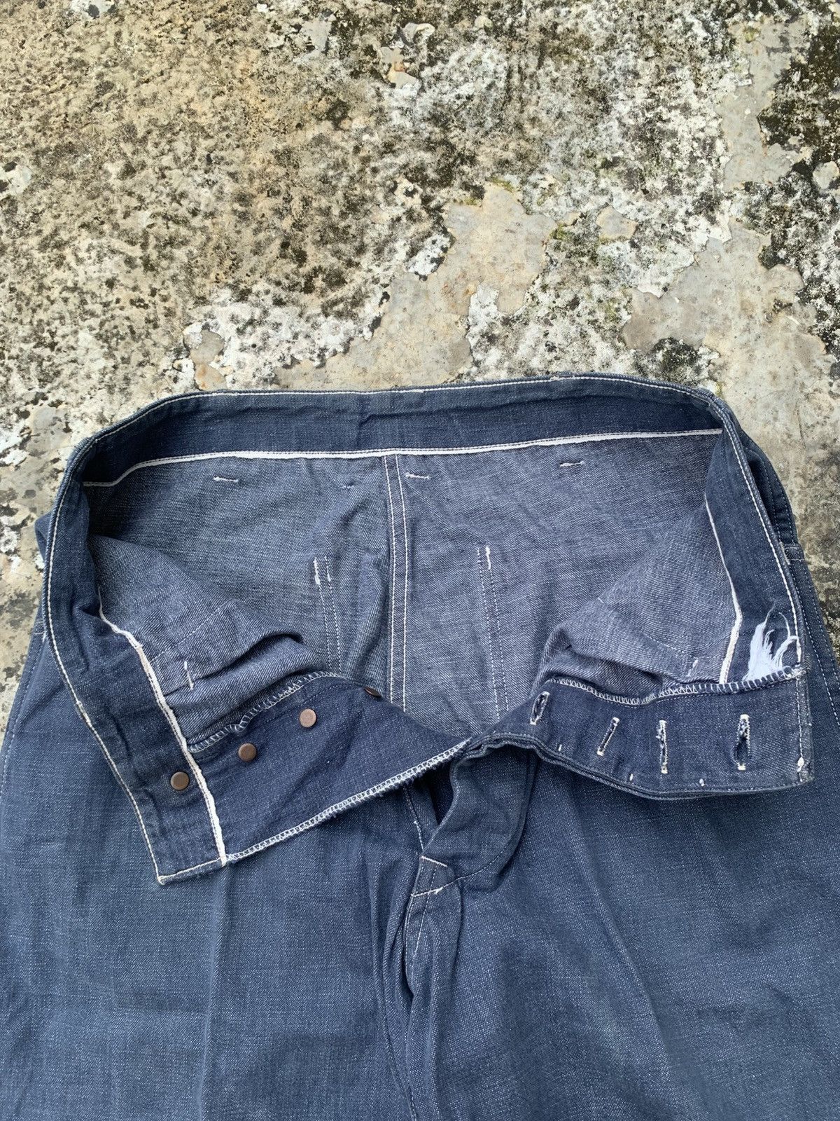 Vintage Vintage 60's Unknown Branded Blue Jeans Size US 31 - 4 Thumbnail
