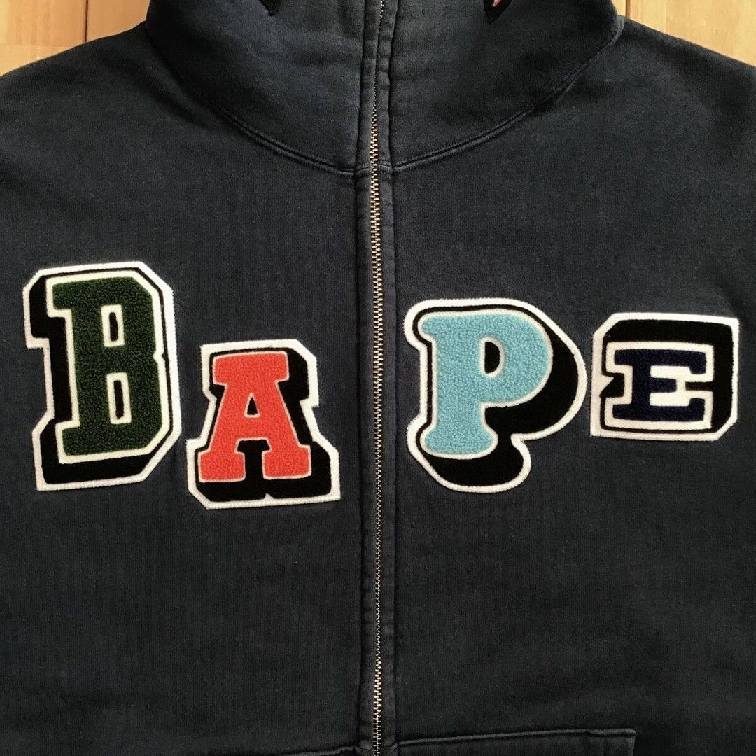 BAPE logo multi fonts shark full zip hoodie a bathing ape