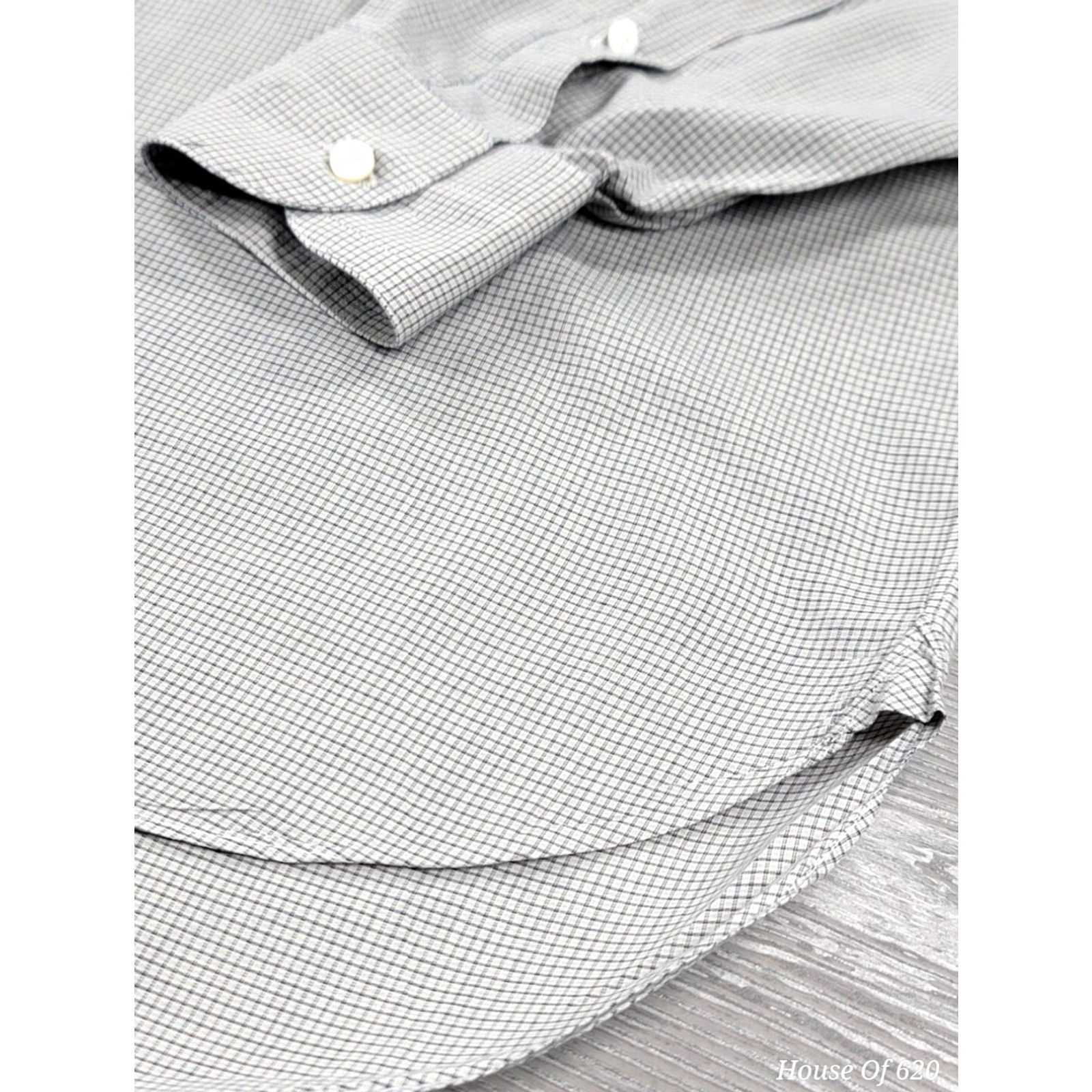 MadeMe Lorenzini Dress Shirt Mens Gray Long Sleeve Cotton 39-15.5-35/36 Italy Made M Size 40R - 5 Thumbnail