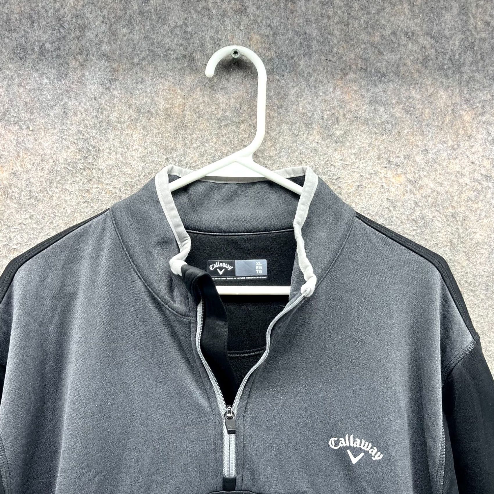 Callaway VINTAGE Callaway Sweater Mens XL Black Grey Quarter Zip Pullover Knit Jacket Golf Pullover Knit Shirt Men’s XL Black Golf Sweater Size US XL / EU 56 / 4 - 5 Thumbnail