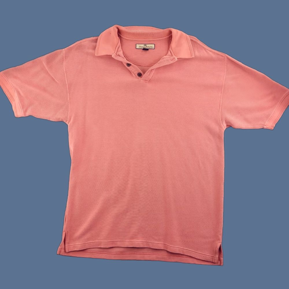 Tommy Bahama Tommy Bahama Polo Shirt Mens Large Silk Orange Short Sleeve Mango Pink Size US L / EU 52-54 / 3 - 1 Thumbnail