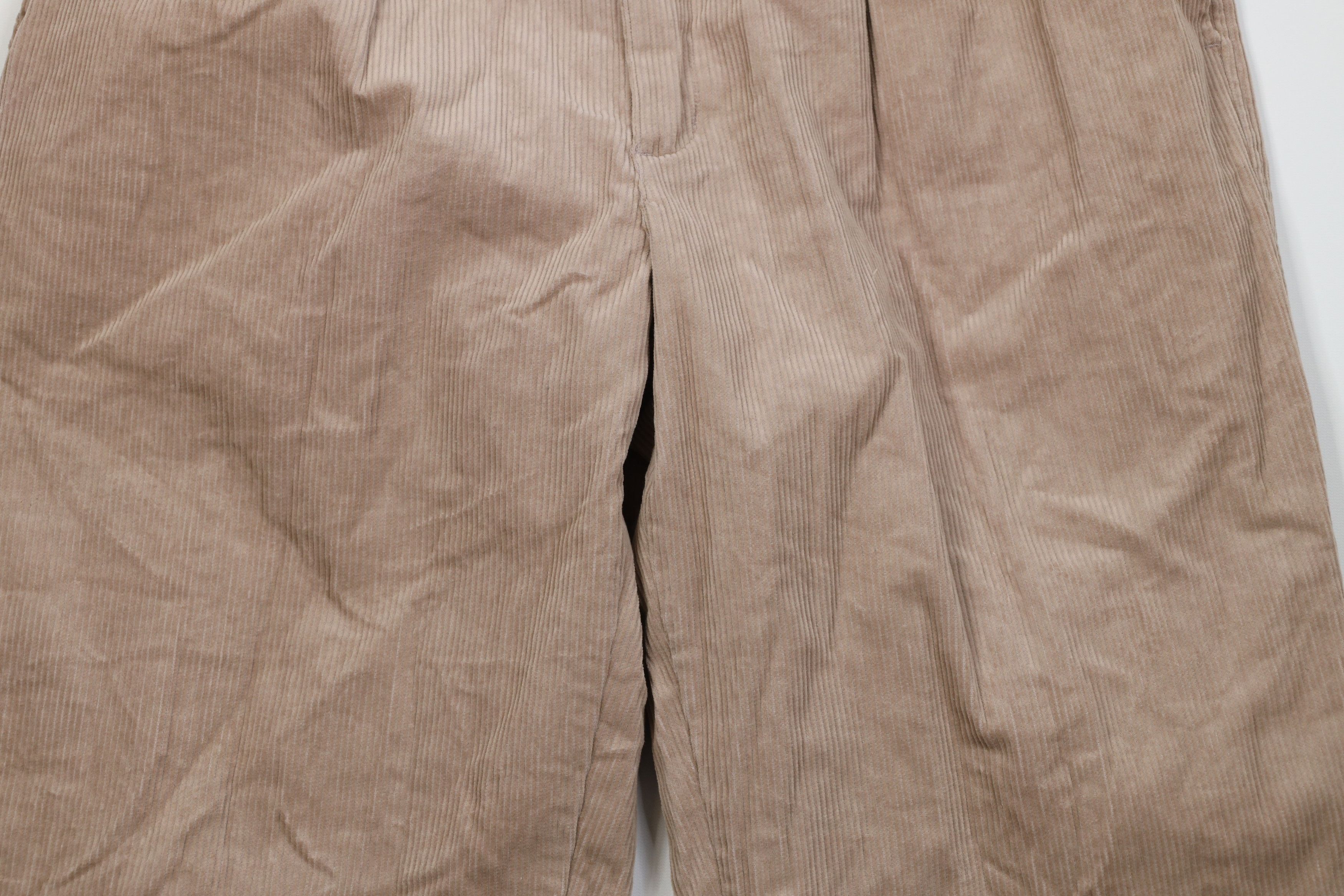Vintage Vintage 90s Streetwear Wide Leg Corduroy Chino Pants Beige Size US 42 / EU 58 - 3 Thumbnail