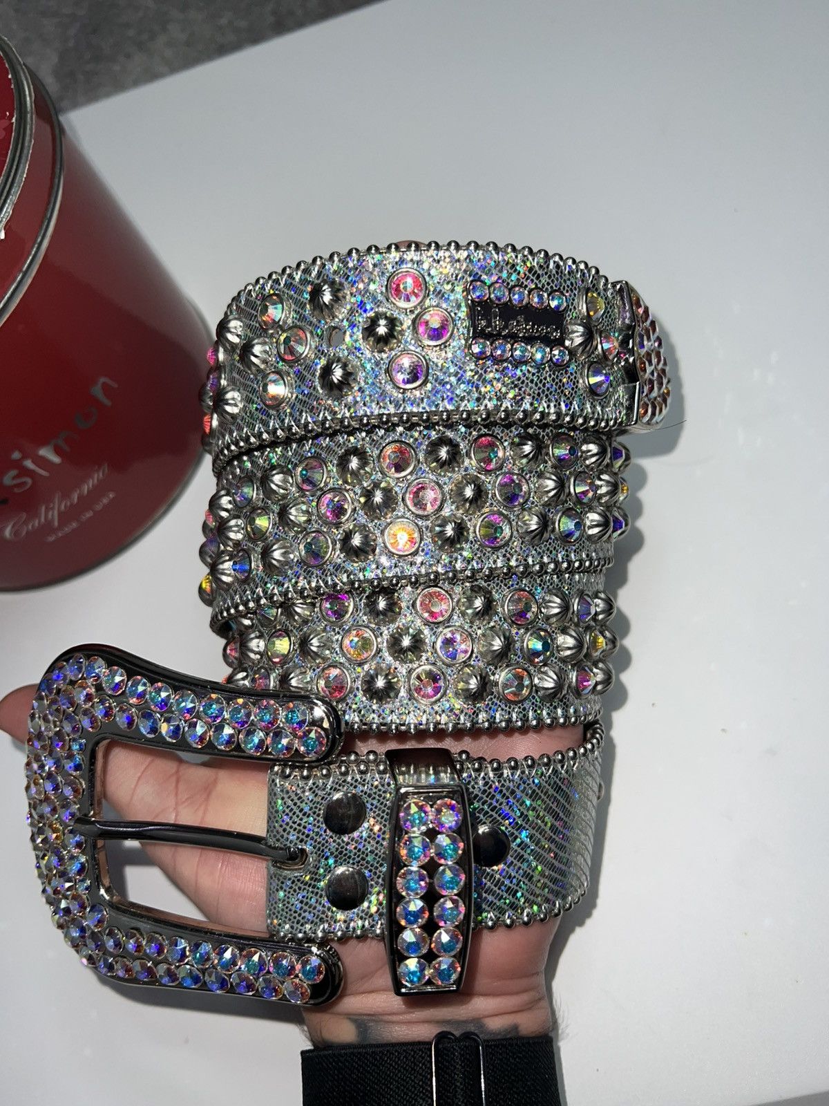 B.B. Simon B.B. Simon Rhinestone Crystal Belt Silver Size 34 - 3 Thumbnail