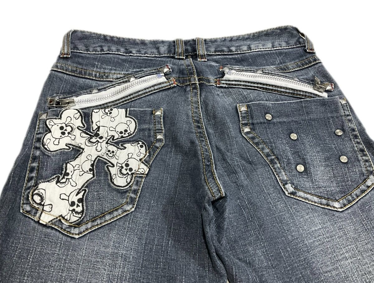 Hysteric Glamour × If Six Was Nine × Japanese Brand 🔥Sick Y2K Bcbg Cross Skull Rivet Studded Flared Denim Size US 30 / EU 46 - 3 Thumbnail