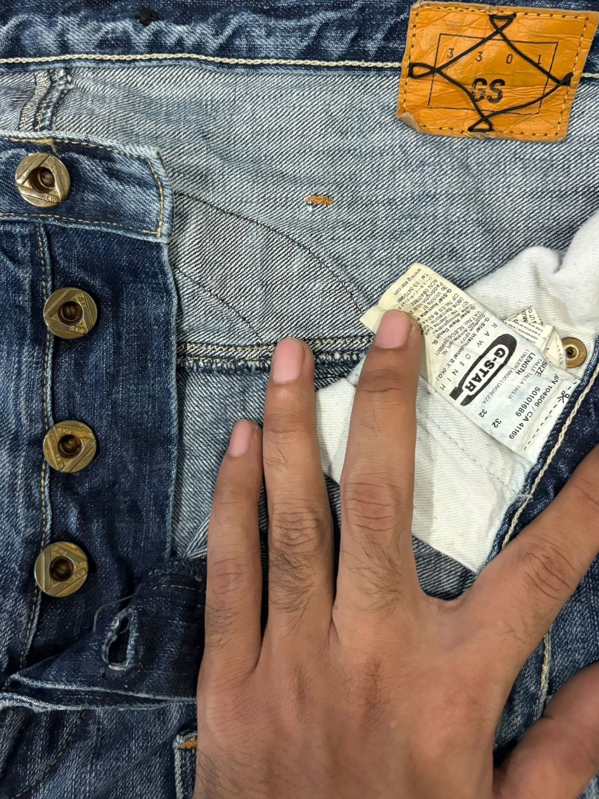 G-Star Vintage G Star Raw Tactical Style Buckle Back Loose Jeans Size US 34 / EU 50 - 5 Thumbnail