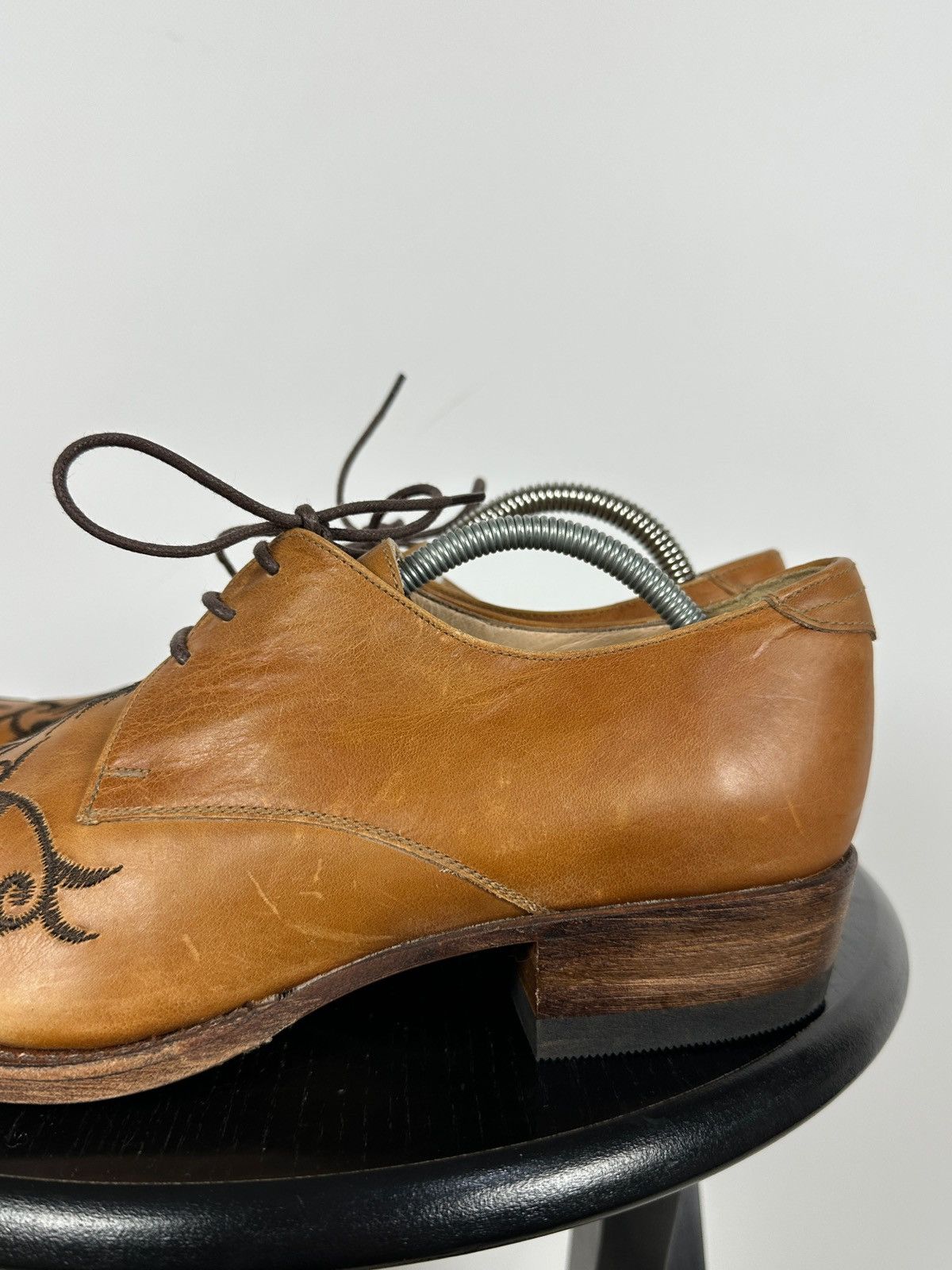 Sendra 7650 Sendra Brown Leather Embroidered Western Derby Shoes Size US 7 / EU 40 - 13 Thumbnail