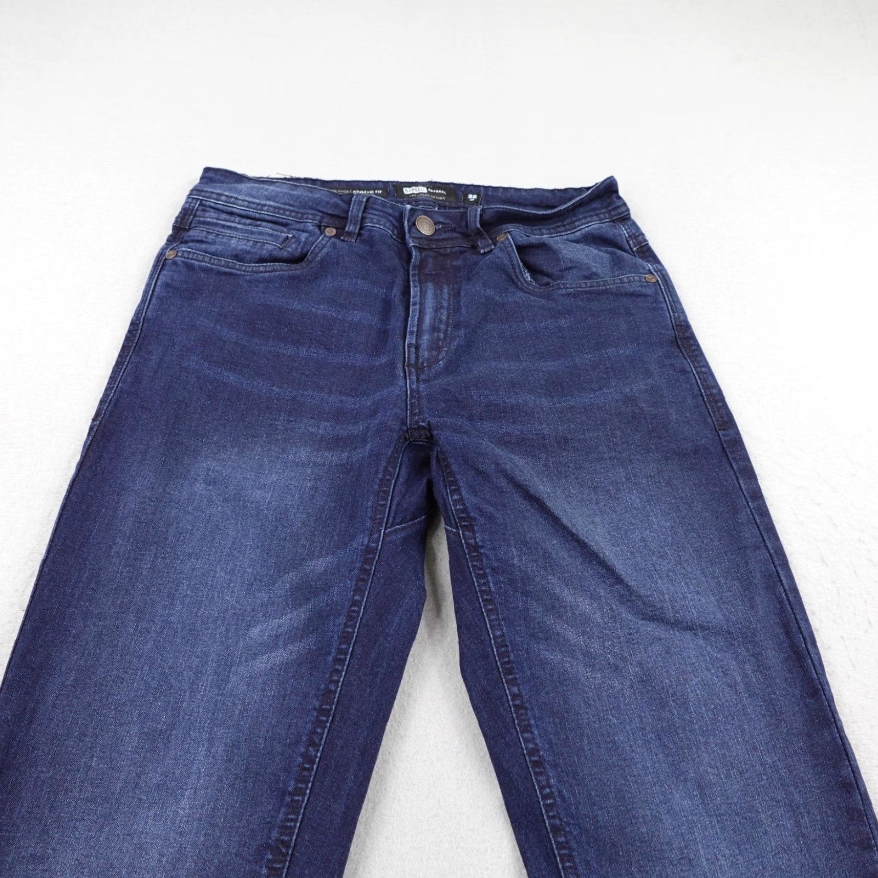 Vintage Barbell Apparel Jeans Mens 32 Blue Straight Athletic Fit Stretch Denim Dark Wash Dark Wash Jeans Mens Size US 32 / EU 48 - 2 Thumbnail