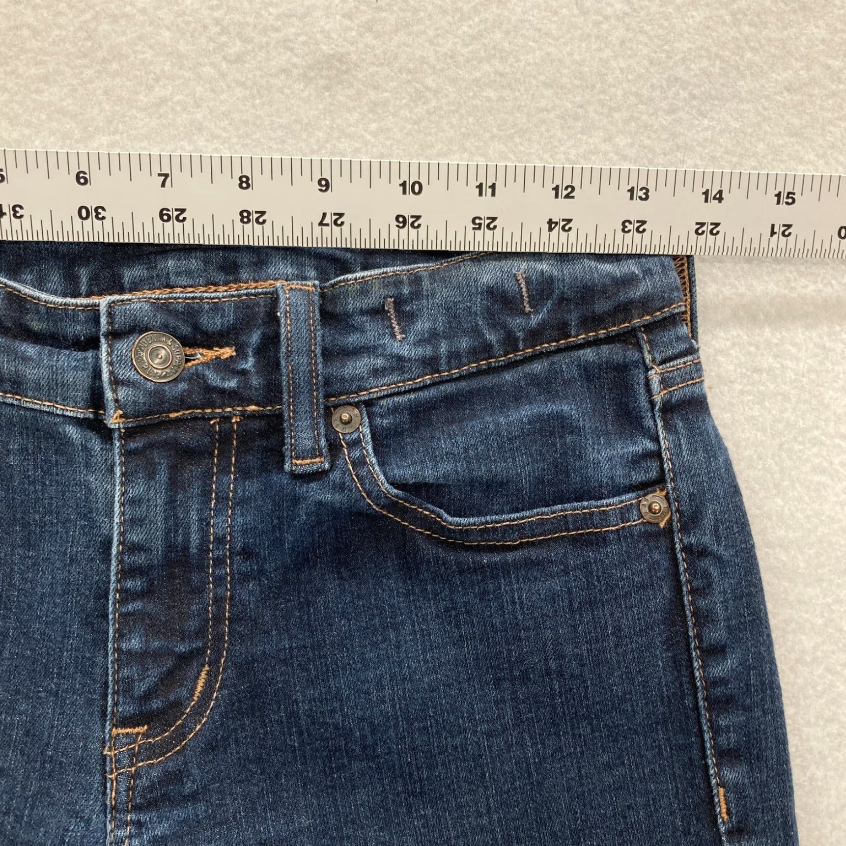 Vintage Denim & Supply Ralph Lauren Jeans Womens Skinny 26x30 Blue Dark Wash Stretch Denim Slim Mid Rise Zip 5-Pocket Size 26" / US 2 / IT 38 - 7 Thumbnail