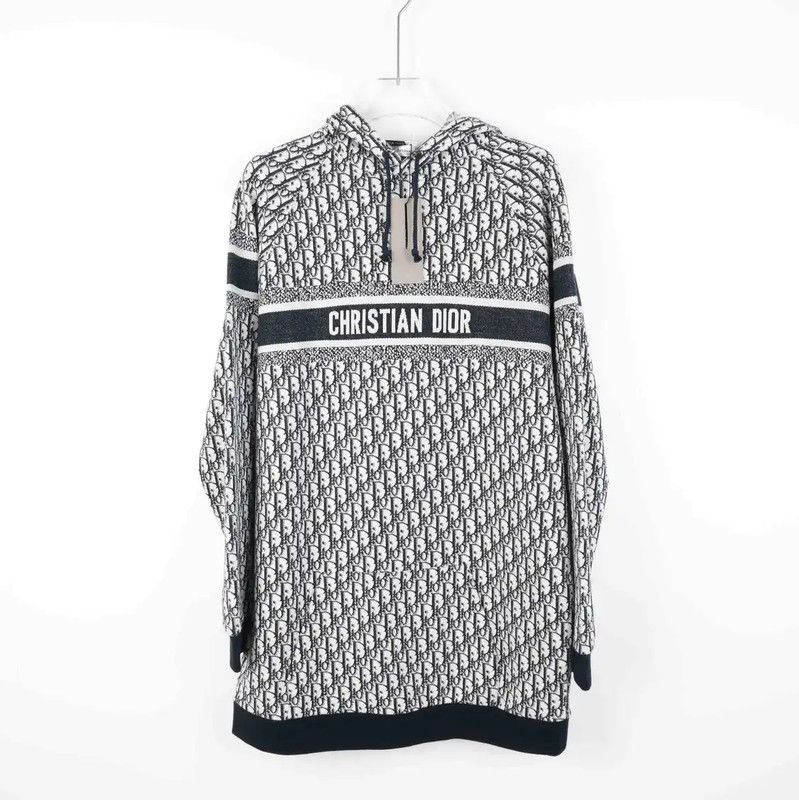 Dior Dior Black Cotton Blend Women's Hoodie 0089 Size L / US 10 / IT 46 - 1 Thumbnail
