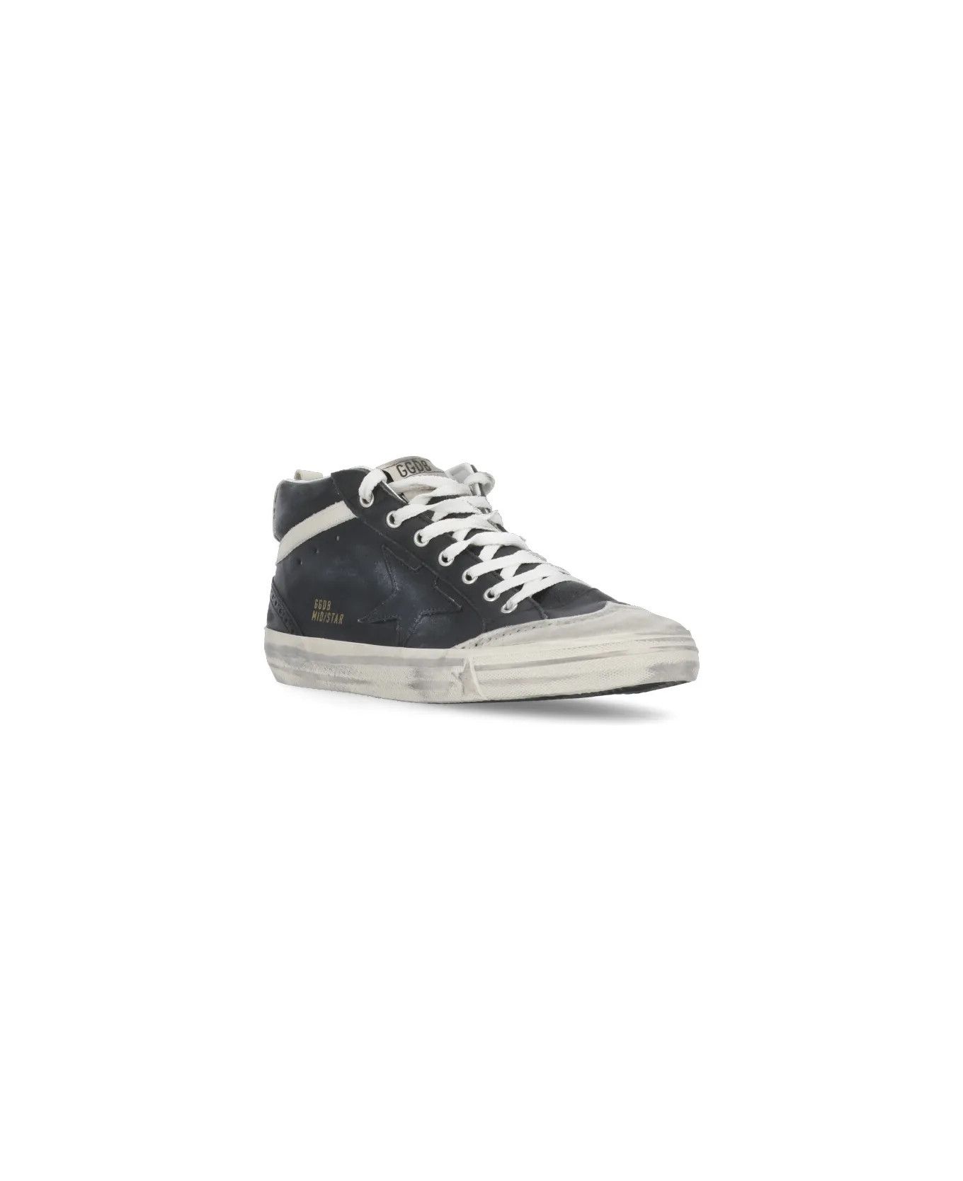 Golden Goose o1bcso1str0126 Mid Star Lace Up Sneakers in Black/White Size US 8 / EU 41 - 2 Thumbnail