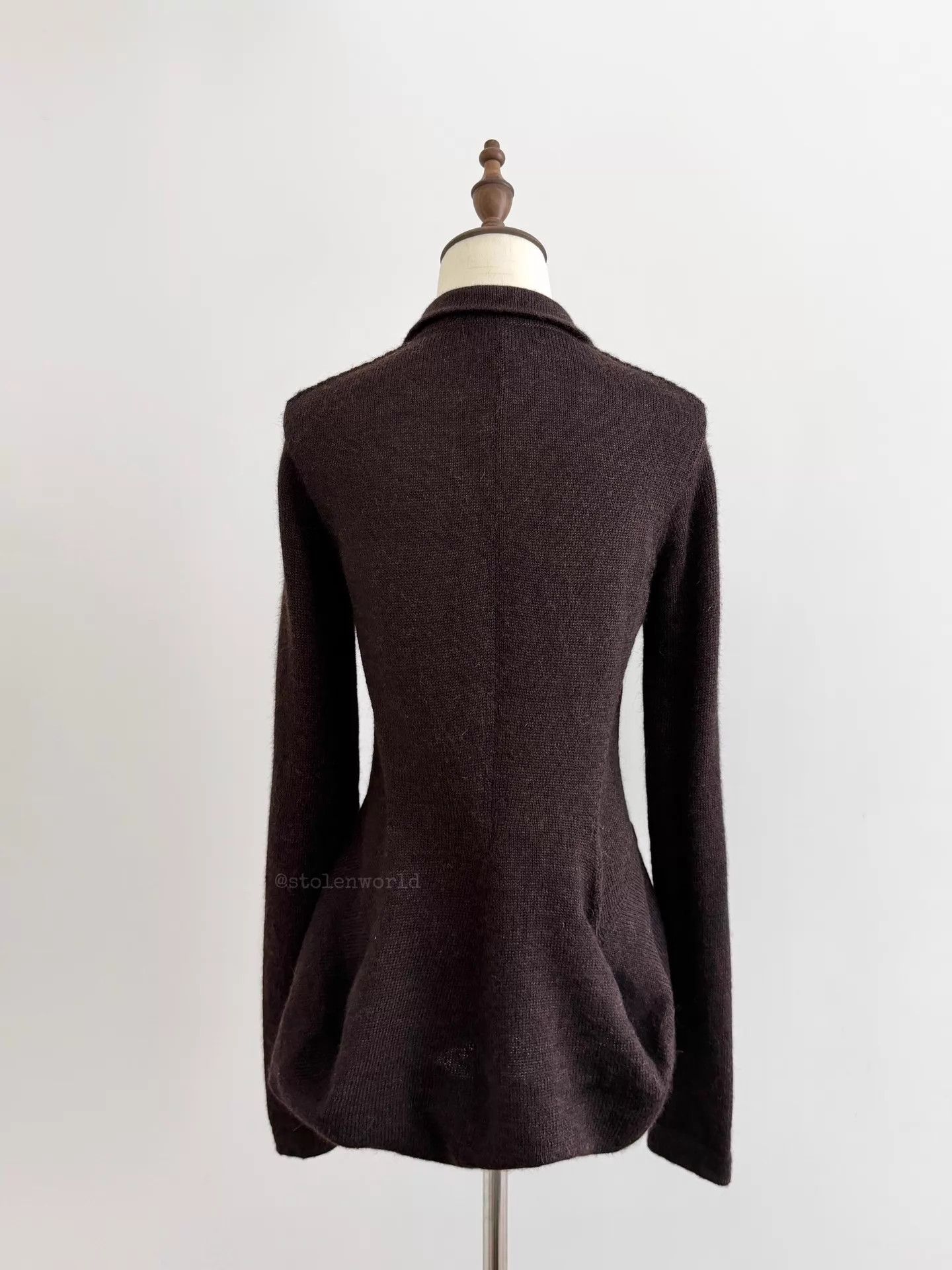 Y's Y's Transformed Wool Cardigan Deep Cocoa Purple-Red Tone Size L / US 10 / IT 46 - 4 Thumbnail