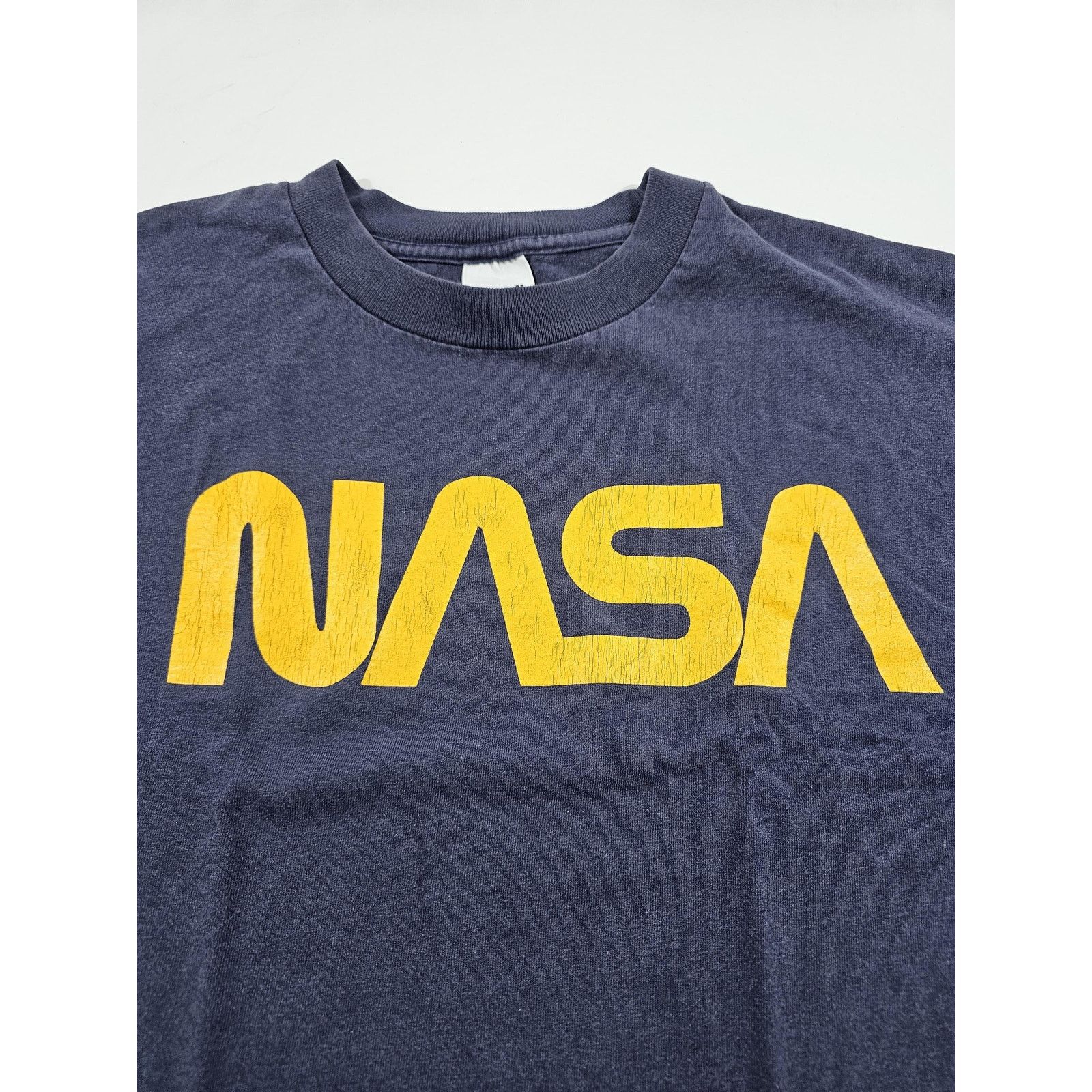 Anvil Vintage NASA Spellout Blue Yellow Shirt Sz XL Y2K Era Anvil Size US XL / EU 56 / 4 - 2 Thumbnail