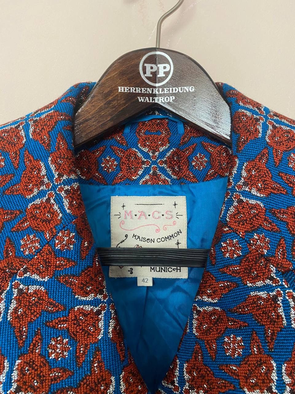 Other Maison Common Fox Jacquard Blazer – Blue & Rust orange Size M / US 6-8 / IT 42-44 - 5 Thumbnail