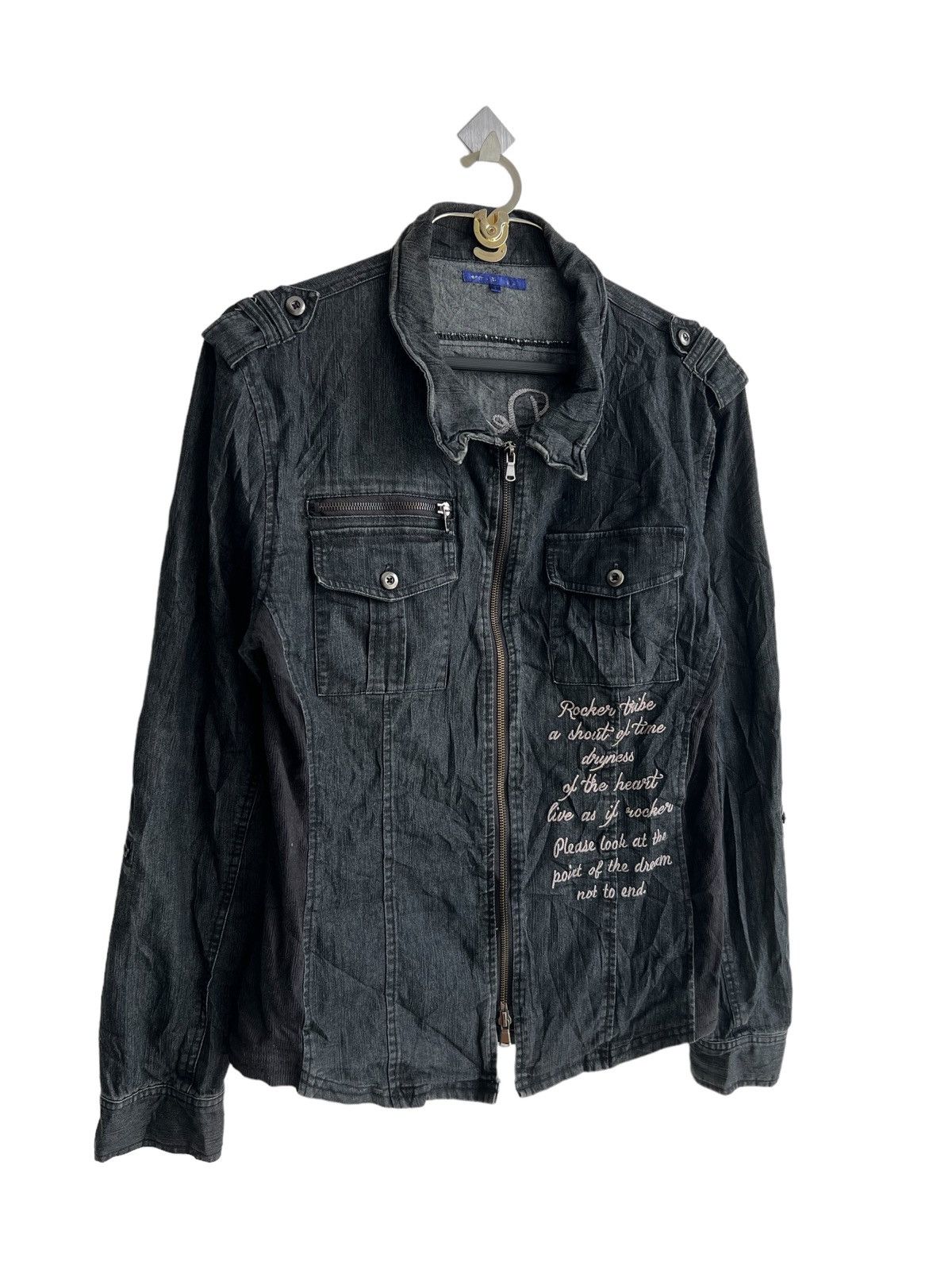 KMRii Semantic Design 🇯🇵 Junya Anarchy Poems Denim Shirt Jacket Size US M / EU 48-50 / 2 - 4 Thumbnail