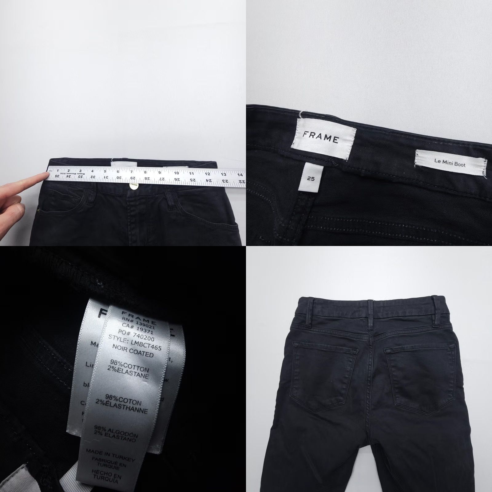 Frame VINTAGE Frame Le Mini Boot Jeans 25 Black Mid Rising Crop Denim Women 25 Inseam 25" Pants City Mens Womens Size 42" / US 20 - 8 Thumbnail