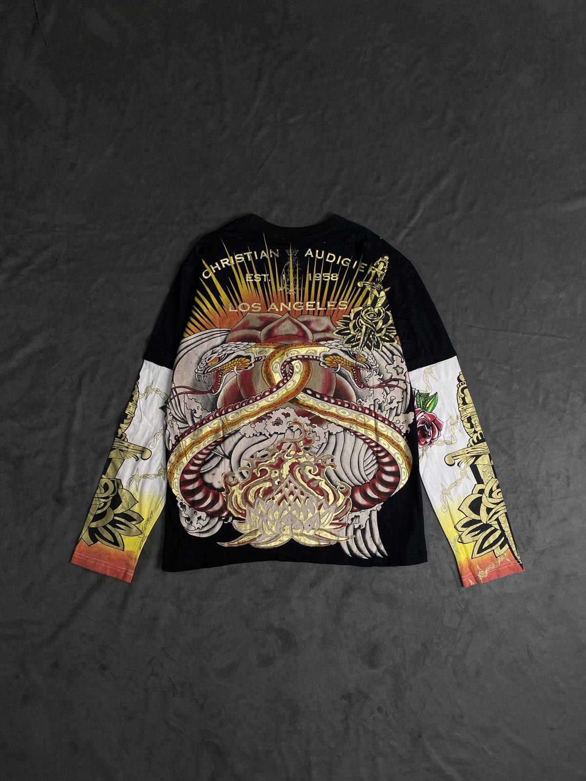 Ed Hardy Christian Audigier Ed Hardy Y2K Vintage Long Sleeve Top XL Size XL / US 12-14 / IT 48-50 - 6 Thumbnail