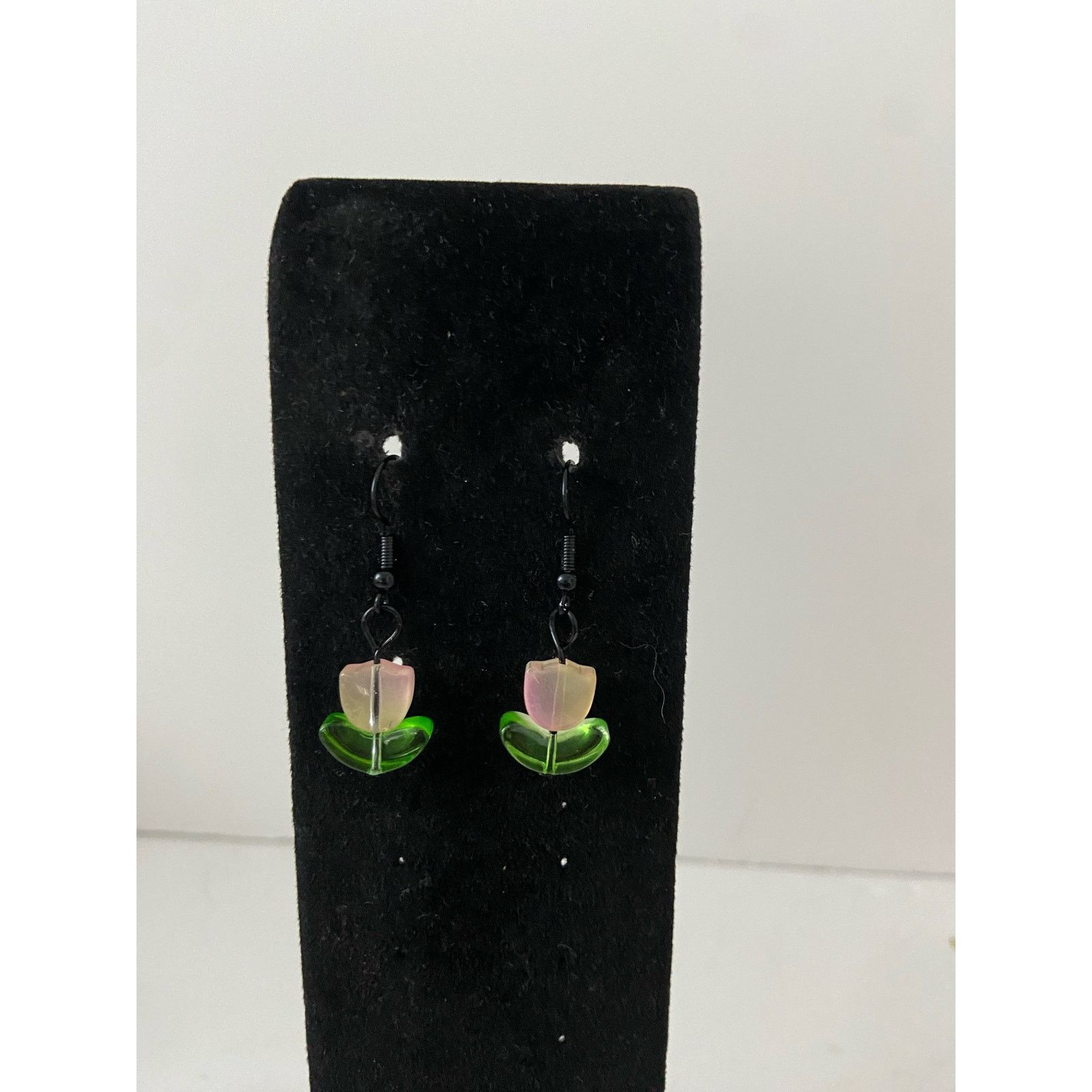 Handmade Glass tulip earrings Size ONE SIZE - 1 Thumbnail