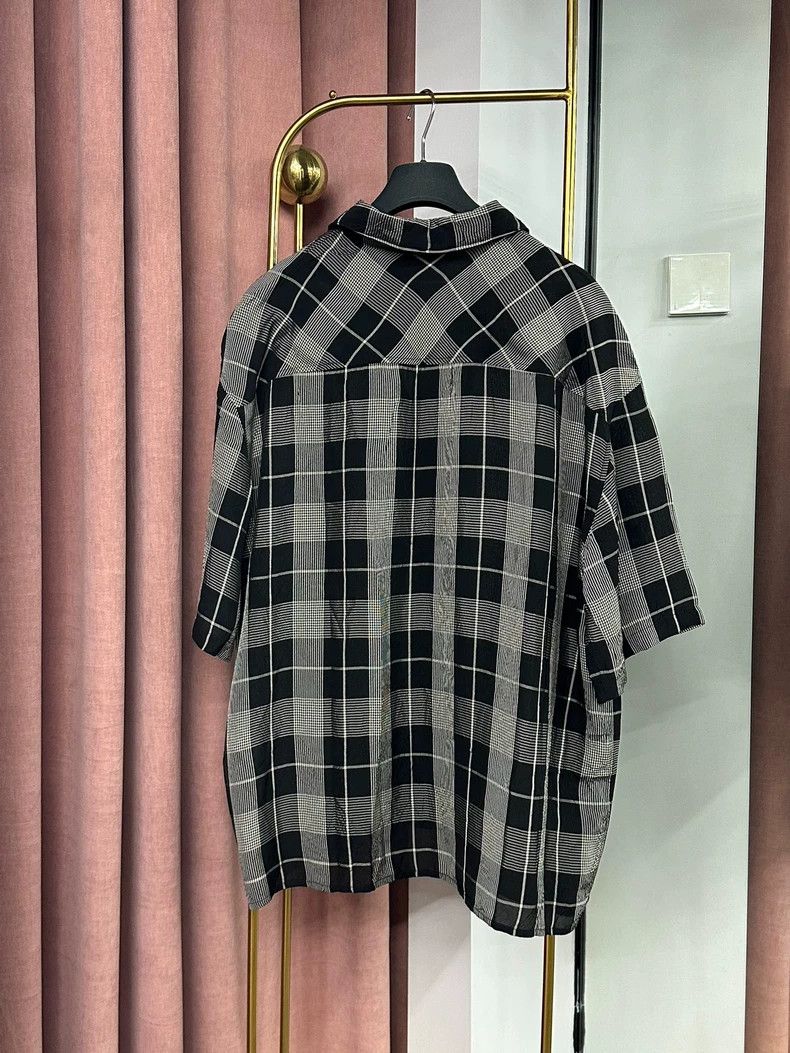 Loewe LOEWE White and black checkered shirt short-sleeved top Size S / US 4 / IT 40 - 3 Thumbnail