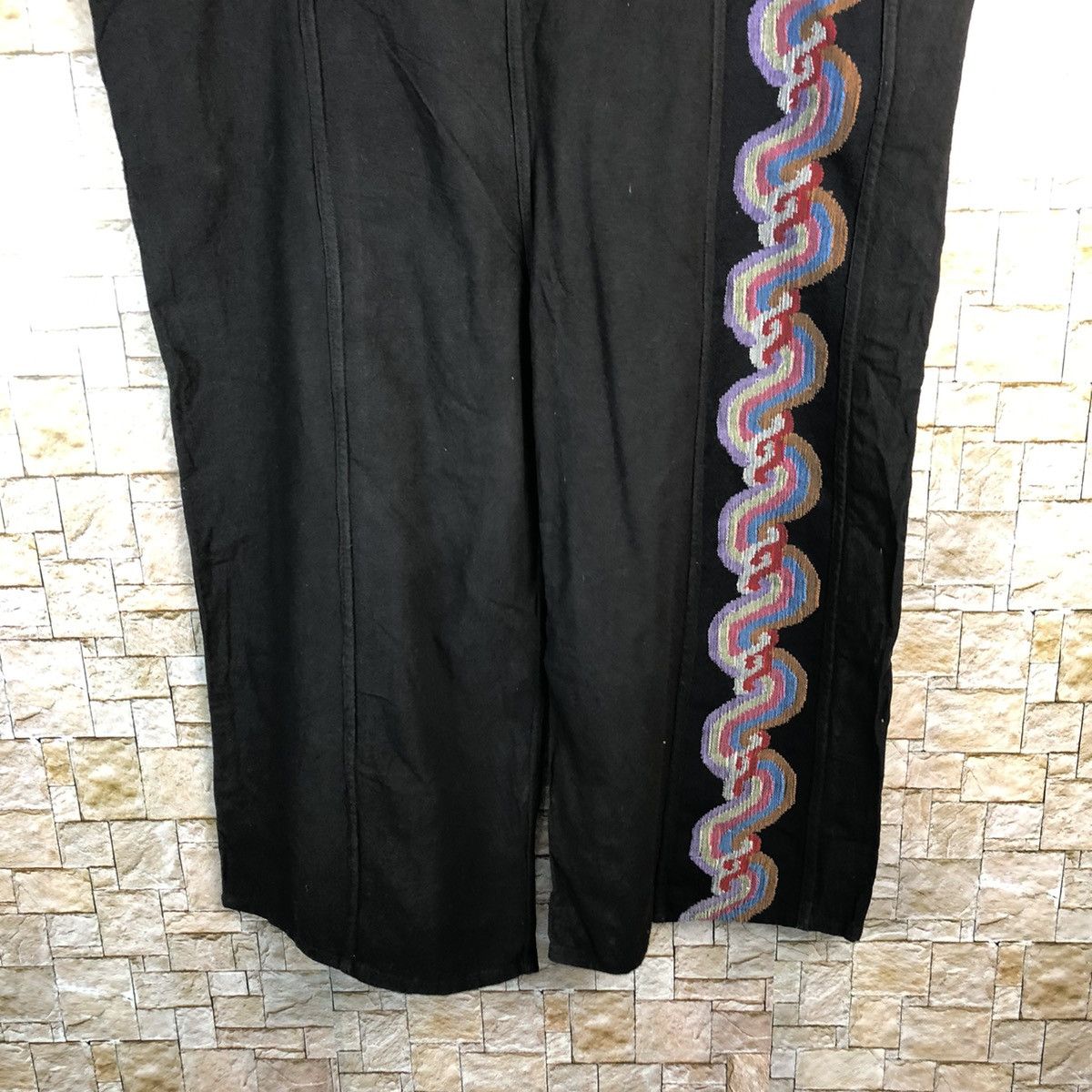 Japanese Brand Amina double waist art design Black Pants #A133 Size US 32 / EU 48 - 3 Thumbnail