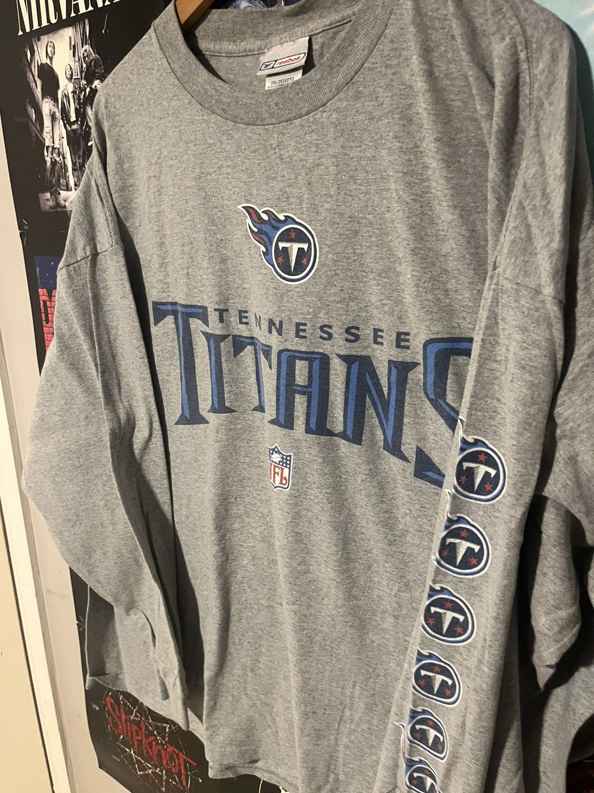 Reebok Vintage Y2K 2000’s Tennessee Titans NFL Long sleeve Shirt Size US XXL / EU 58 / 5 - 2 Thumbnail