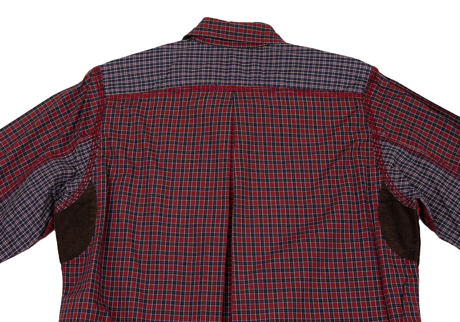 Junya Watanabe Triple Stitch Check Panel Shirt in Red, Size XS Size US XS / EU 42 / 0 - 15 Thumbnail