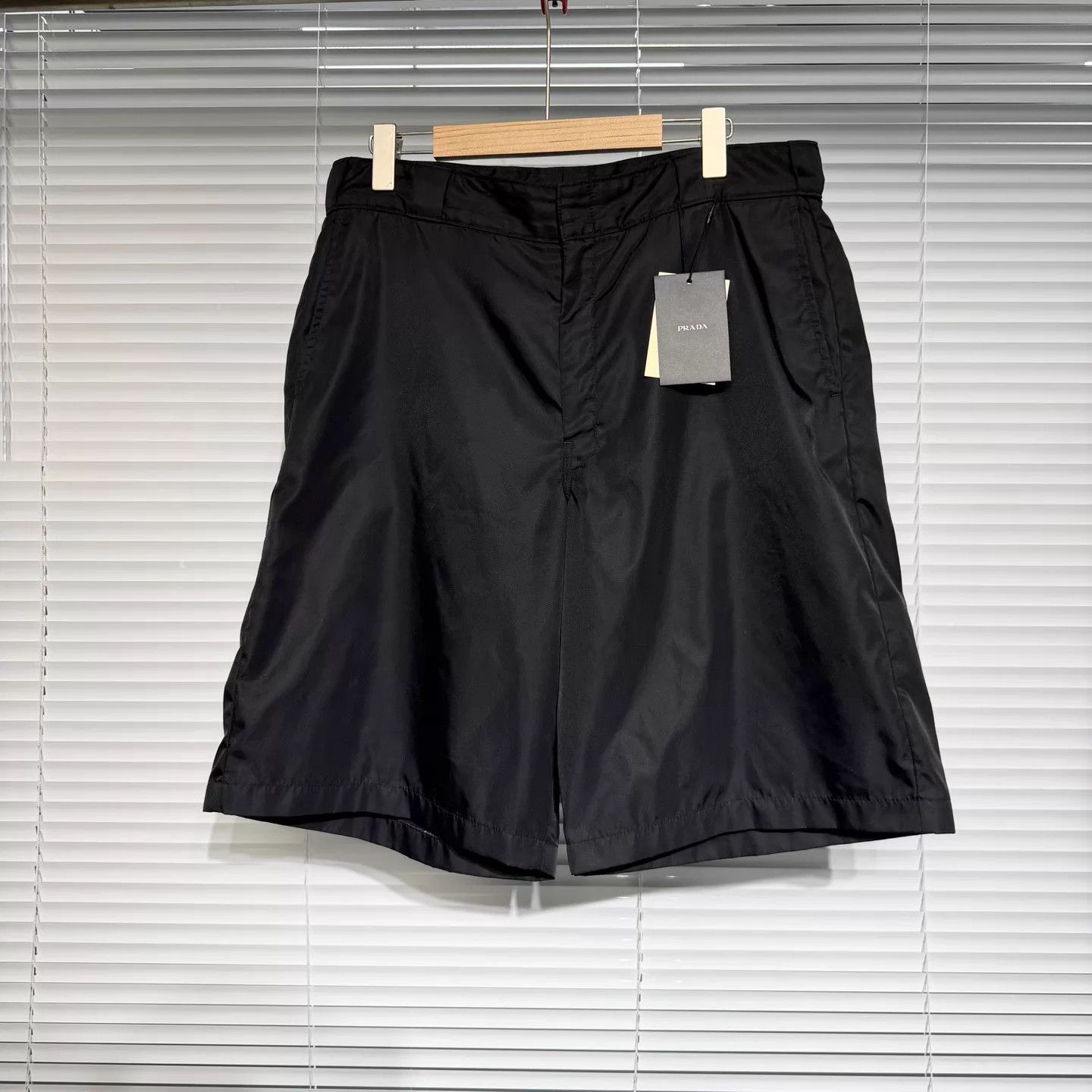 Prada Prada Re-Nylon Straight Black Triangle Logo Shorts 99 New 48 Size US 32 / EU 48 - 2 Thumbnail