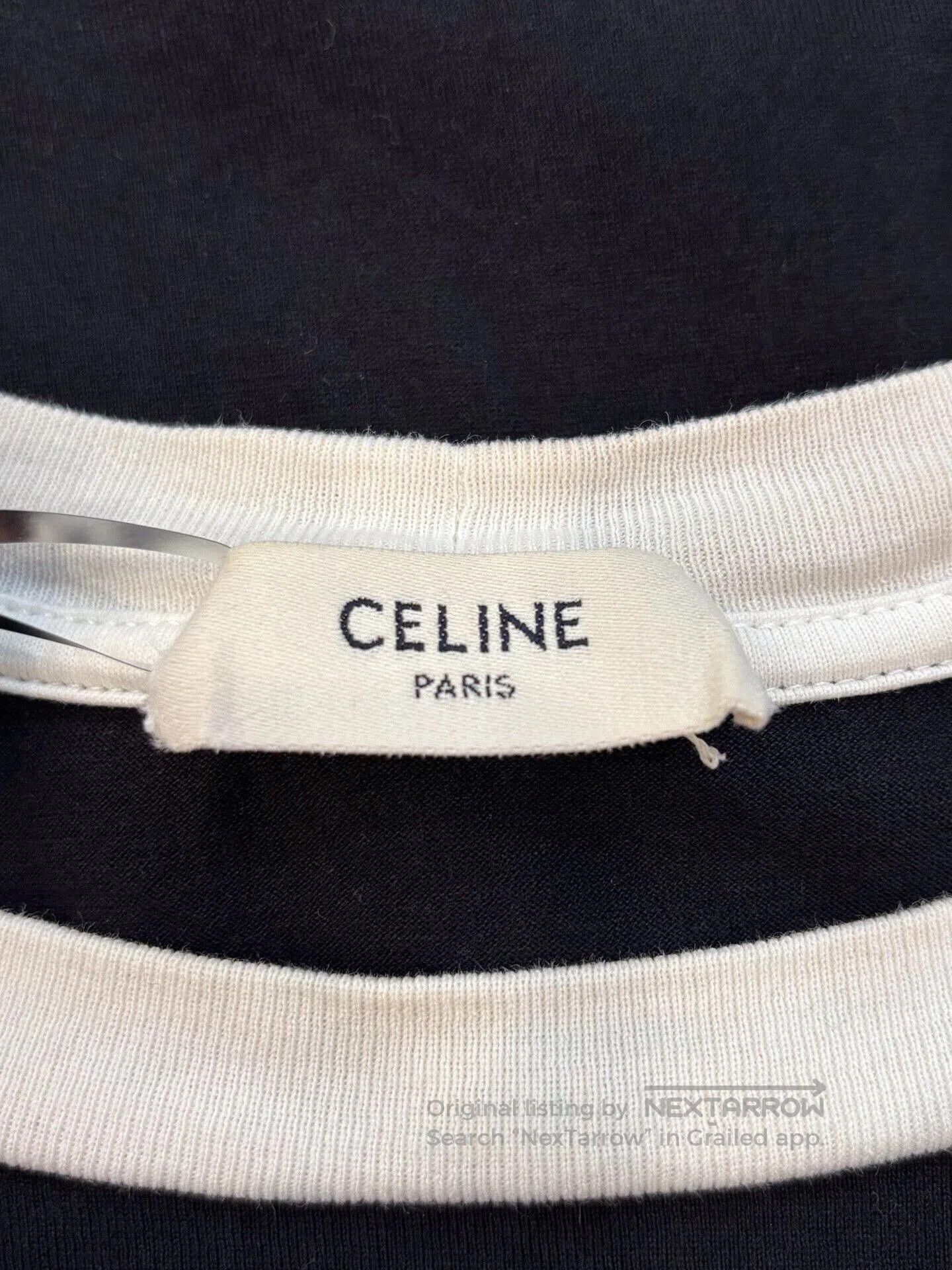 Celine Celine Black White Colorblock Logo Tee. Size XS / US 0-2 / IT 36-38 - 5 Thumbnail