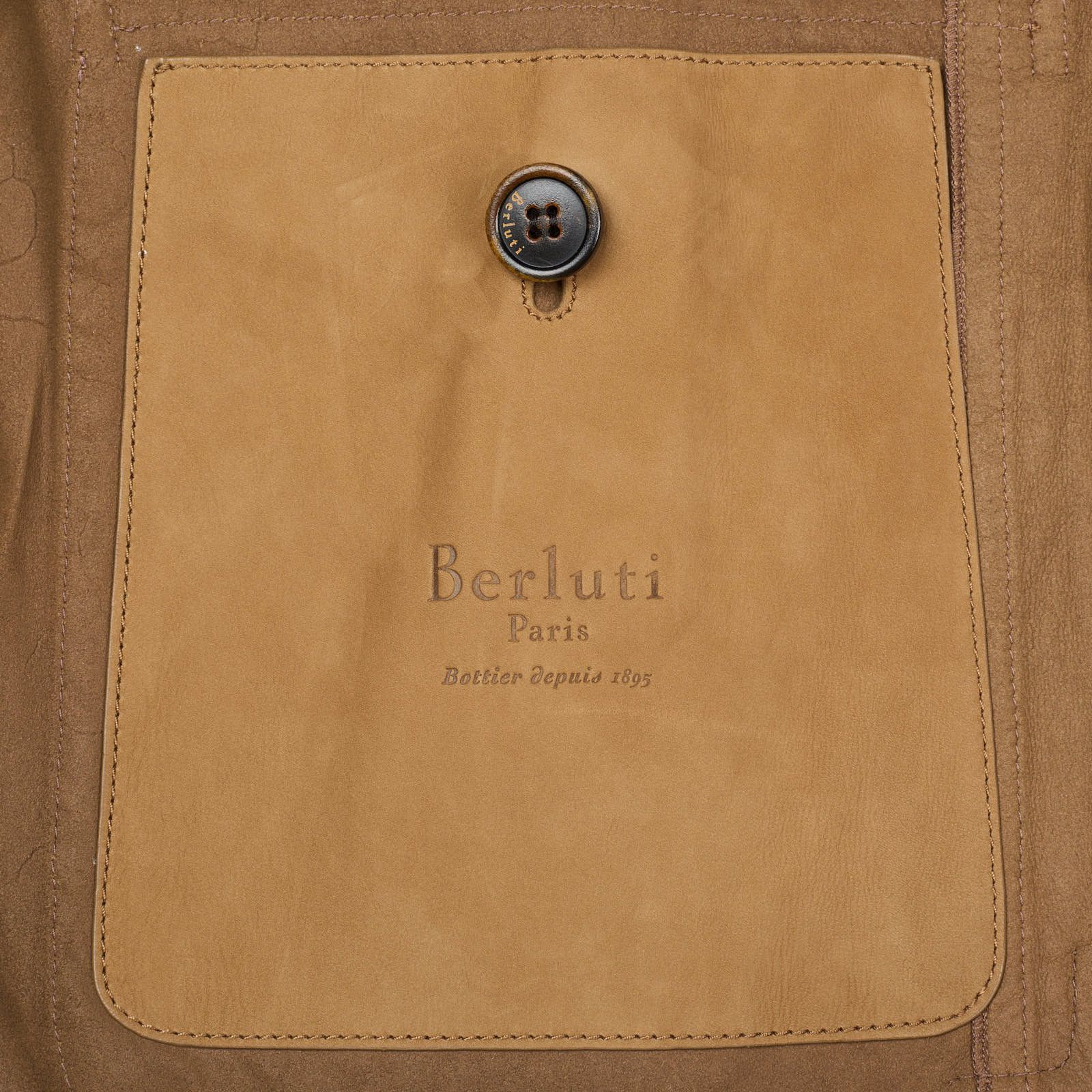 Berluti BERLUTI Paris Beige Calfskin Leather Unlined Field Jacket Size US M / EU 48-50 / 2 - 8 Thumbnail