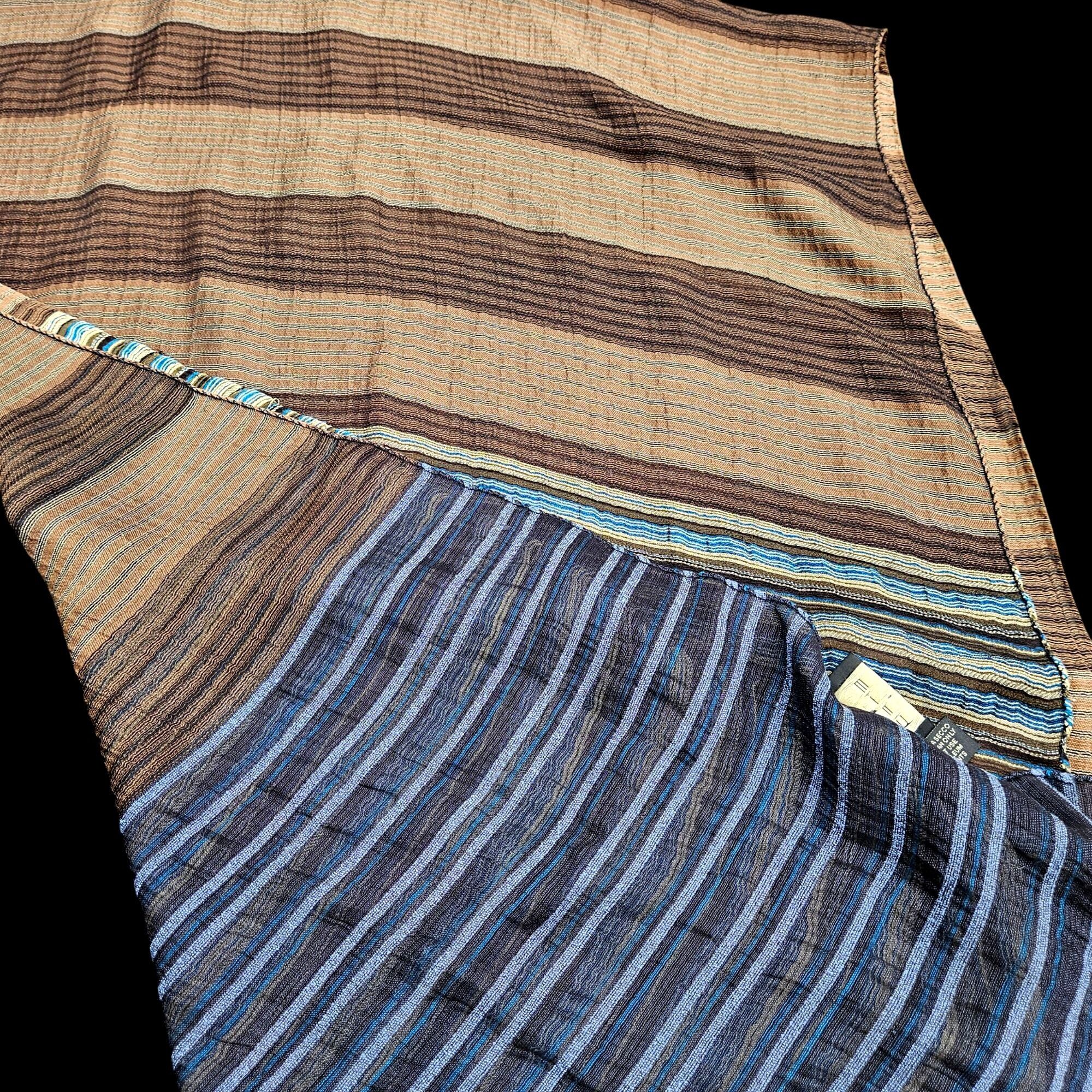 Etro Vintage Etro Milano 40% Silk Woven Stripe Shawl 26 x 80" Size ONE SIZE - 13 Thumbnail