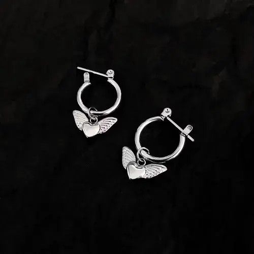 Jewelry × Vintage Love Wings Titanium Steel Earrings Size ONE SIZE - 3 Thumbnail