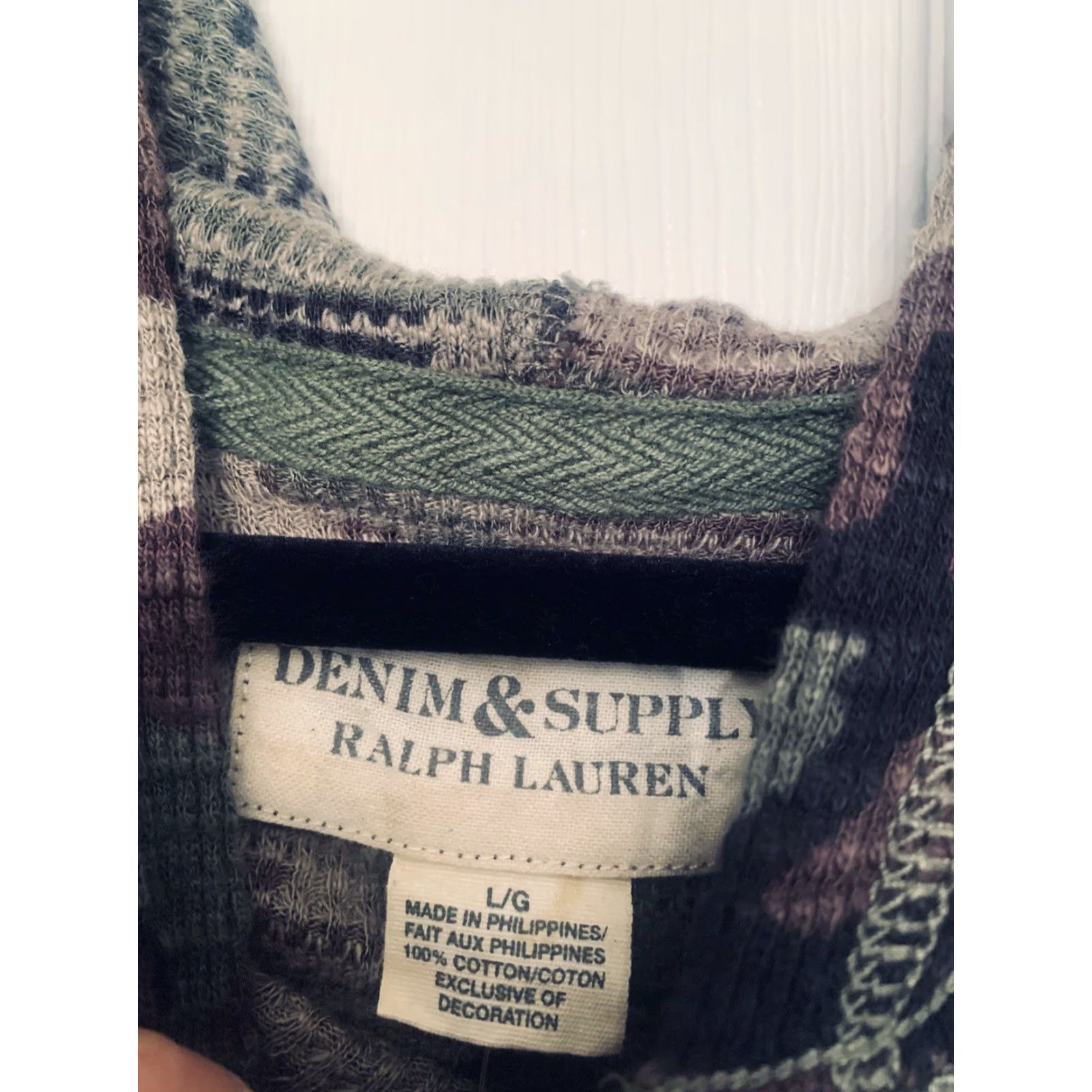 Vintage Denim & Supply Ralph Lauren Hoodie Henley Thermal Camouflage Large Msrp Size US L / EU 52-54 / 3 - 5 Thumbnail