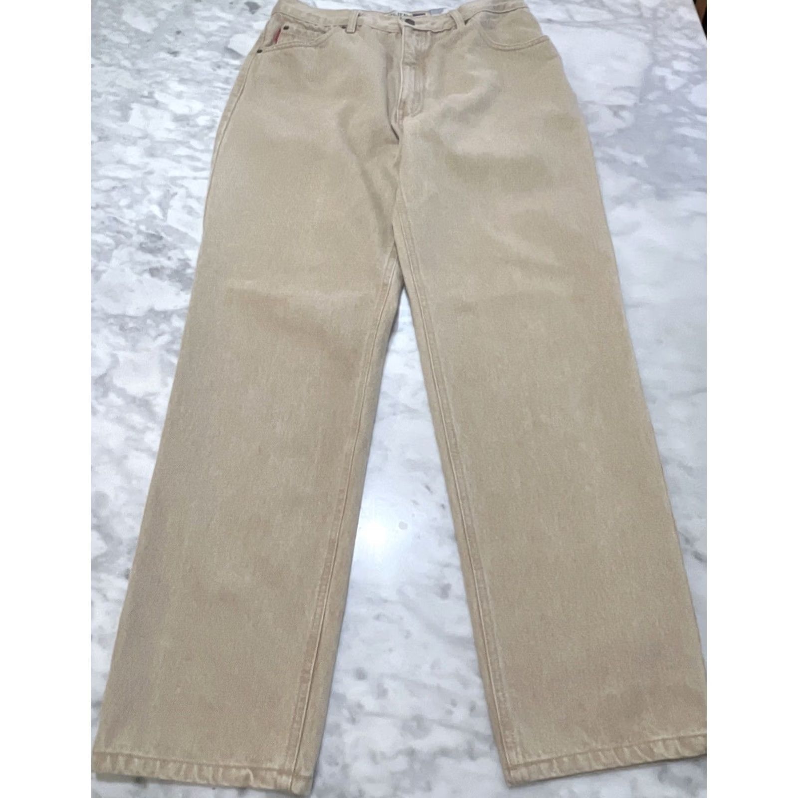 Bugle Boy VINTAGE Bugle Boy 750 Khaki Jeans 32x32 Cotton 1990s Mens Jeans Beige 1990s Size US 32 / EU 48 - 2 Thumbnail