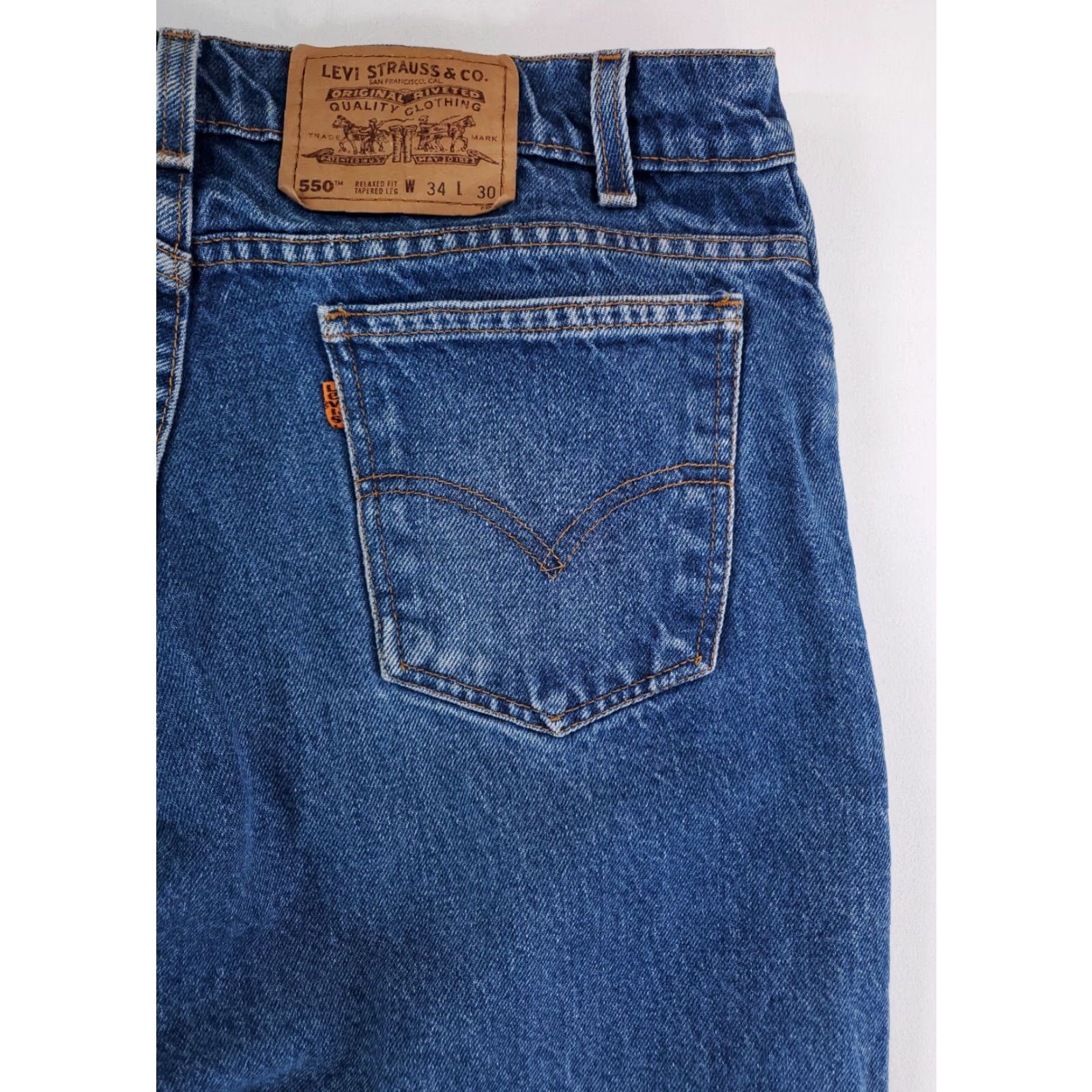 Levi's Levi's 550 VTG 90s Jeans Blue Zip Fly Orange Tab Mens 34 x 30 34 x 29 Actual Bags Jeans Mens Blue 90s VTG 550 Levis Size US 34 / EU 50 - 7 Thumbnail