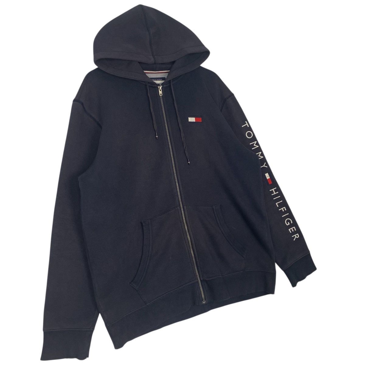 Vintage Vintage Tommy Hilfiger Full Zip Hoodie Sweater Navy Blue Size US XXL / EU 58 / 5 - 3 Thumbnail