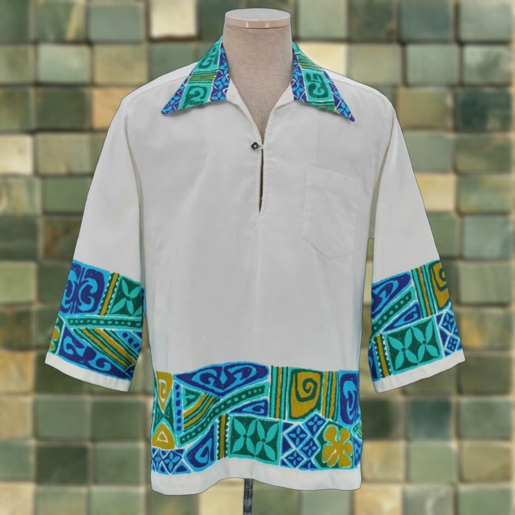 Reyn Spooner VINTAGE Reyn Spooner 60s Hawaiian Shirt Mens M Cotton Blue White Casual 1960s Decade Size US M / EU 48-50 / 2 - 1 Thumbnail
