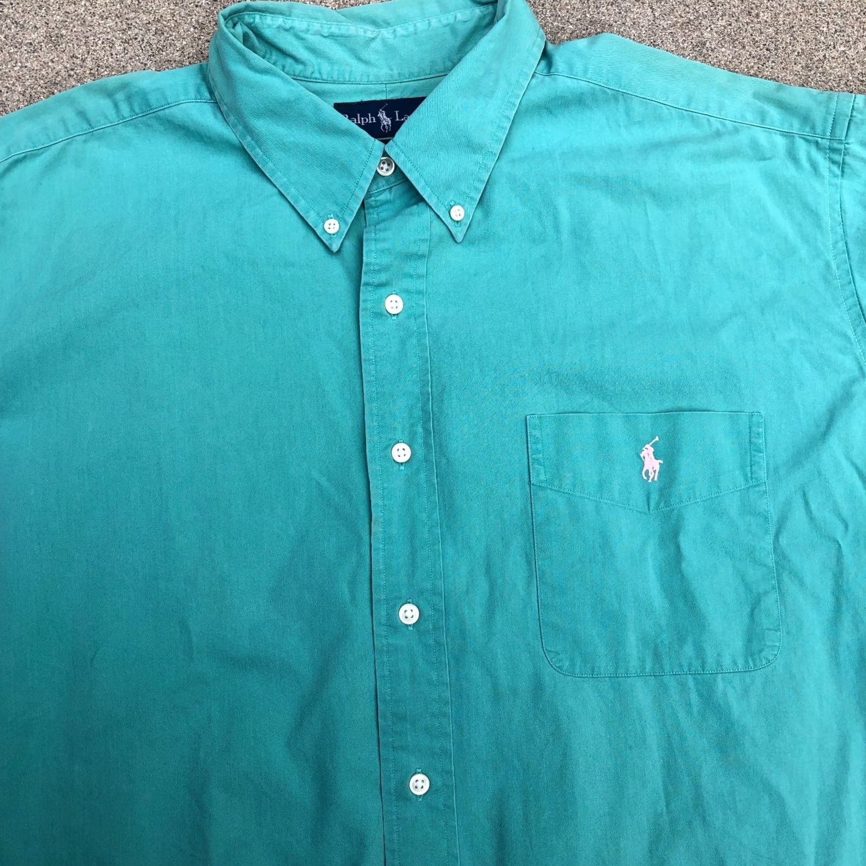 Ralph Lauren VINTAGE Ralph Lauren Blake Button-Down Shirt 2XL Mens Green Pocket Collared Shirt Size US XXL / EU 58 / 5 - 2 Thumbnail