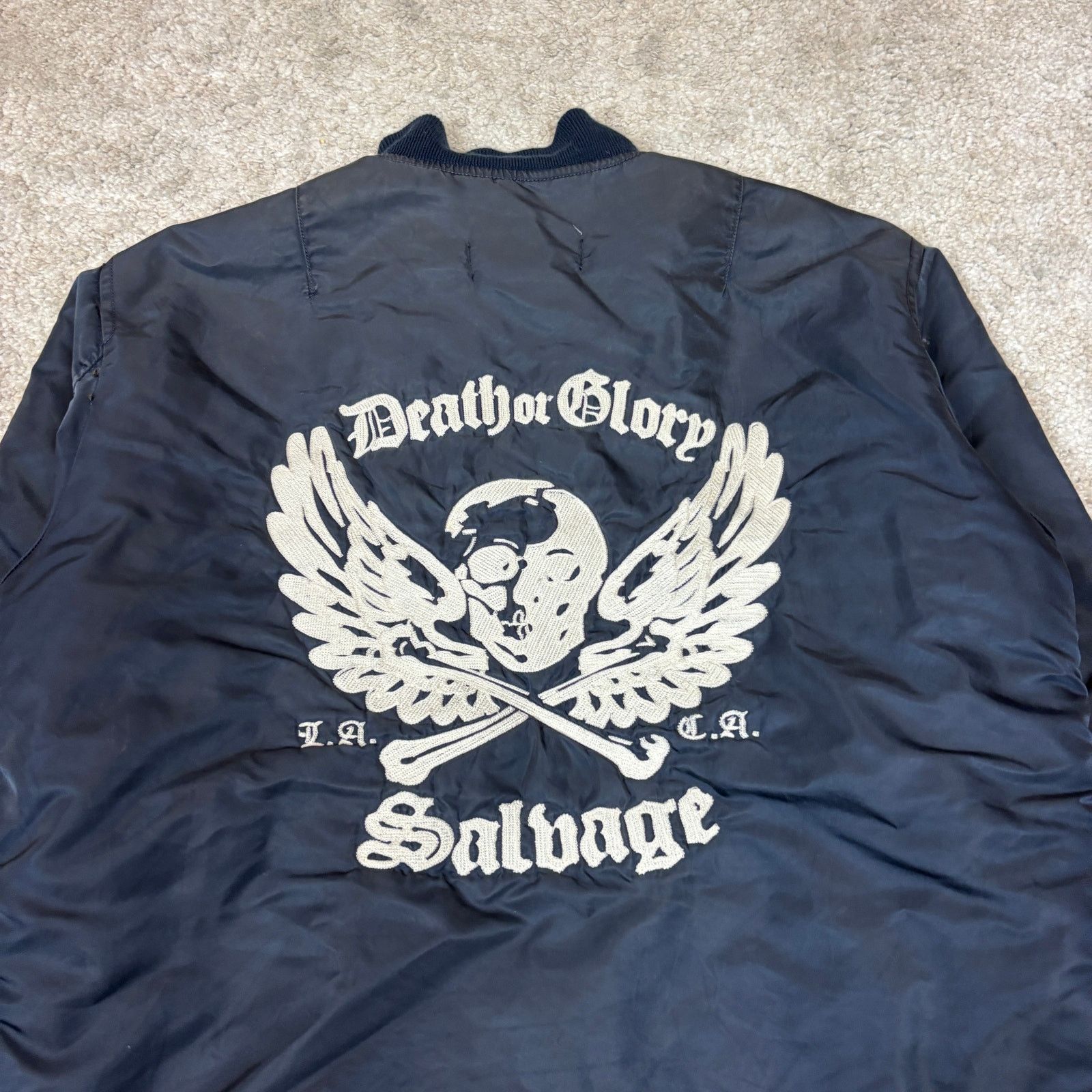 Salvage Salvage MA-1 Bomber Jacket Death or Glory Men's Medium y2k Size US M / EU 48-50 / 2 - 4 Thumbnail