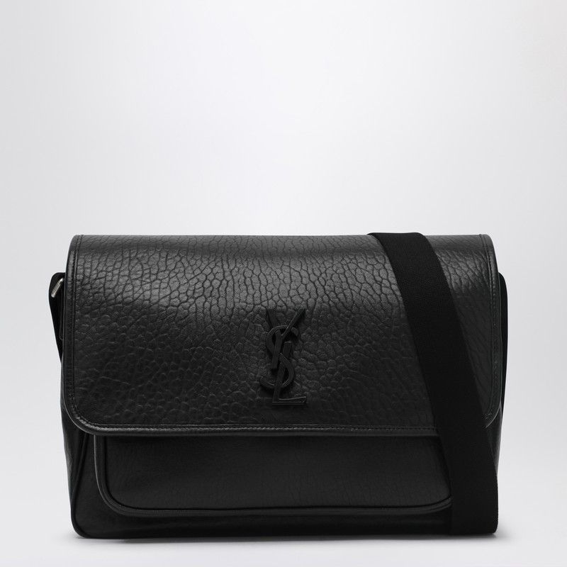 Saint Laurent Black Hammered Leather Handbag Messenger Niki