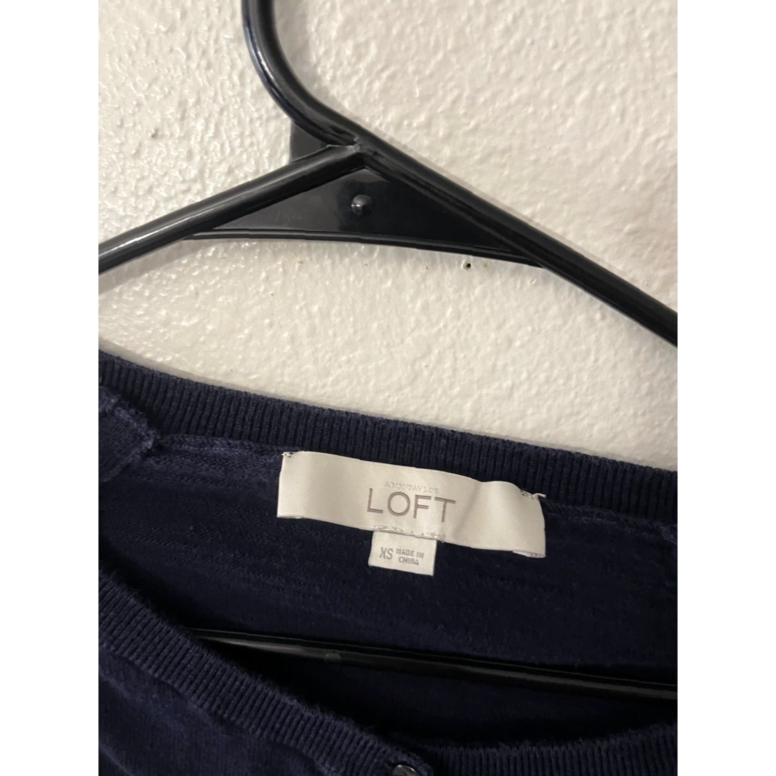 Loft VINTAGE LOFT Cardigan Sweater Women XS Blue Open Front 100% Cotton Long Sleeve Regular Knit Size XS / US 0-2 / IT 36-38 - 3 Thumbnail