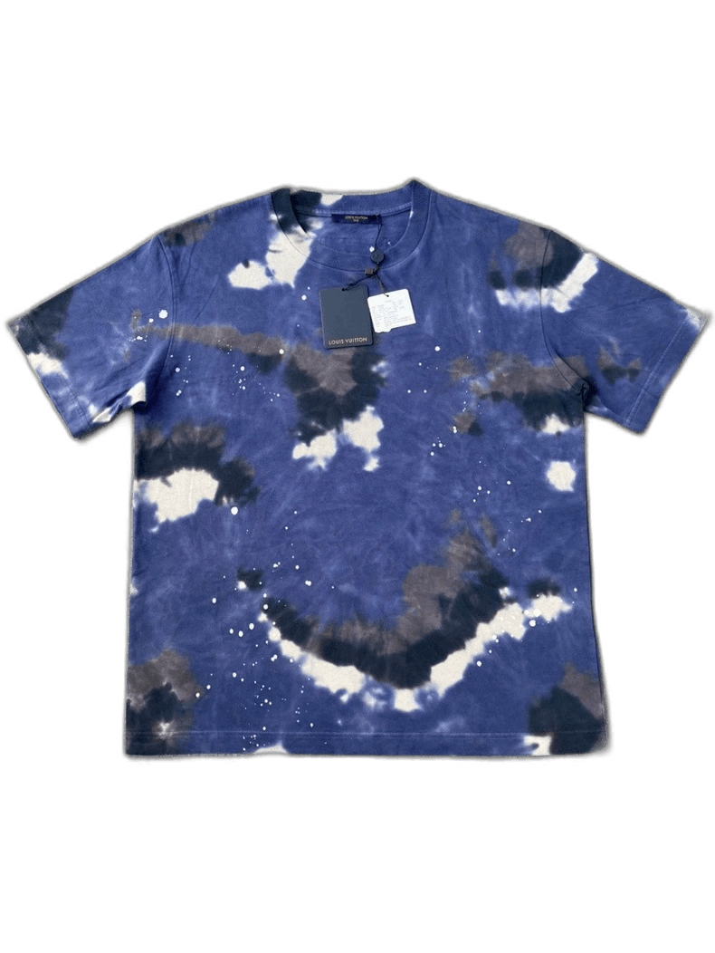 Louis Vuitton Blue Tie-Dye Short Sleeve T-Shirt-yf