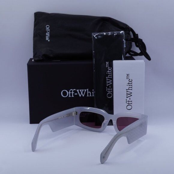 Off-White Off-White OERI141 CARY 0928 Sunglasses Grey Rectangle Frame Size ONE SIZE - 9 Thumbnail