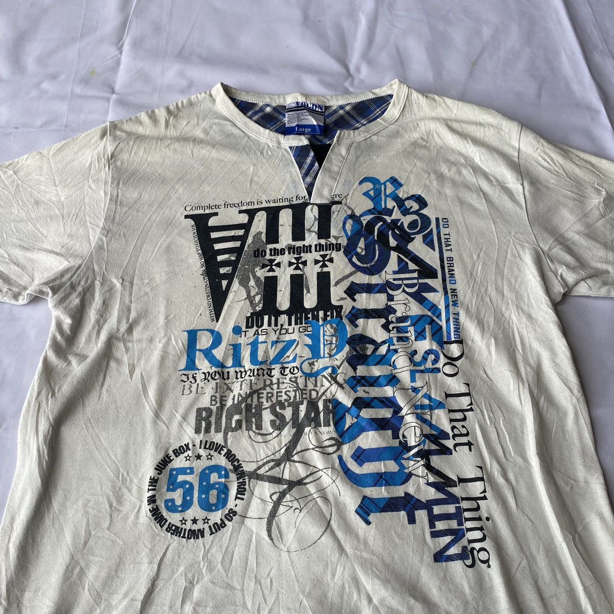 If Six Was Nine × Japanese Brand × Le Grande Bleu (L.G.B.) Japanese Y2K Poem Double Layer Tees Size US L / EU 52-54 / 3 - 3 Thumbnail