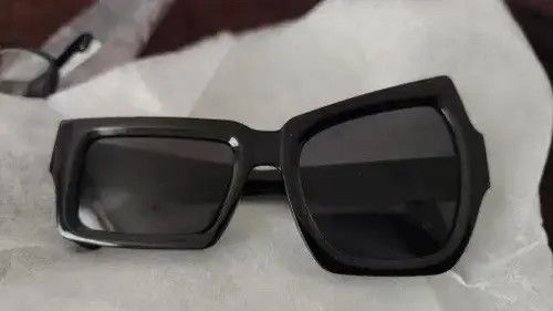 Designer × Electric Visual × Vintage Y2K Asymmetrical Size Eyebrow Sunglasses Streetwear Size ONE SIZE - 4 Thumbnail