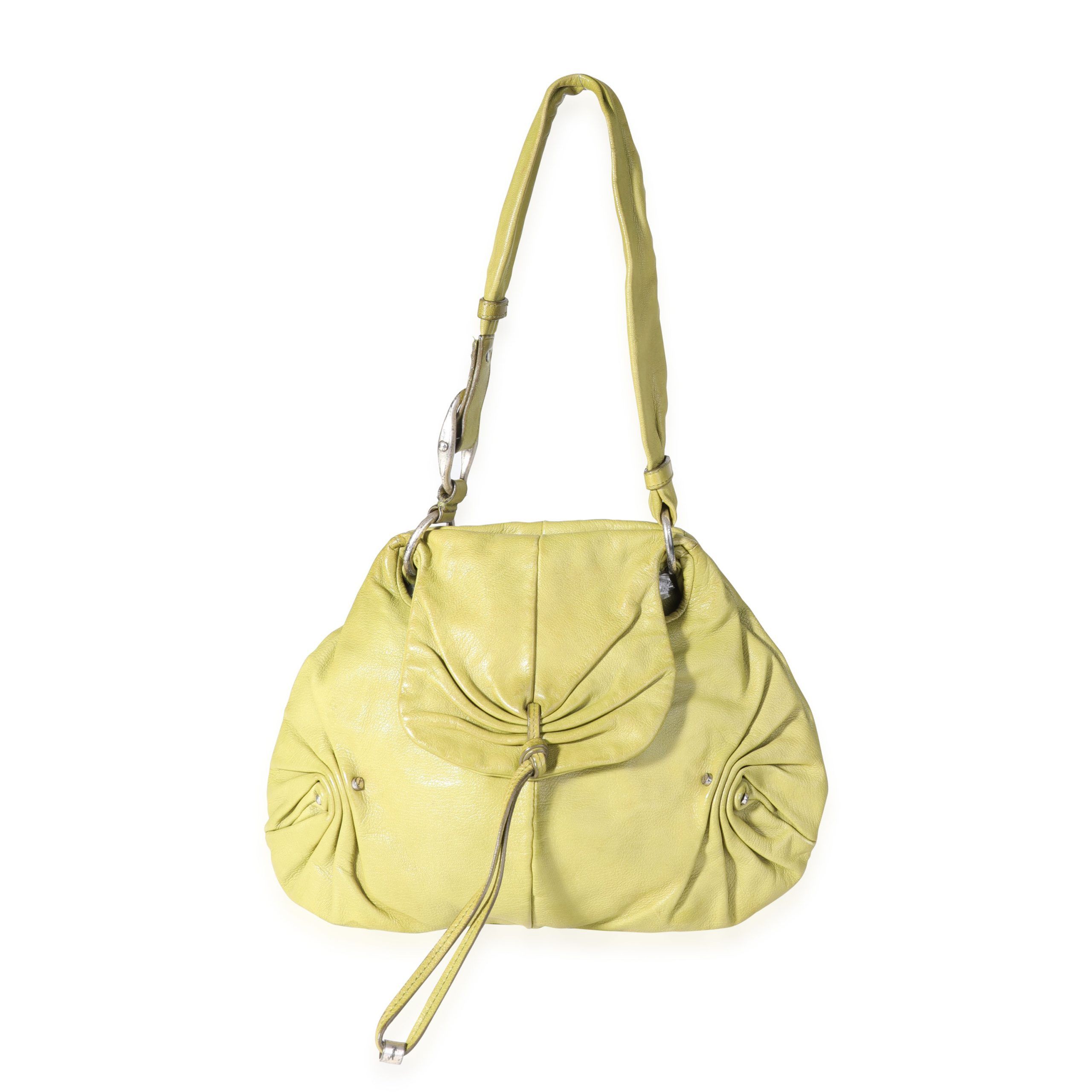 image of YVES YVES Saint Laurent Vintage Green Leather Shoulder Bag, Women's