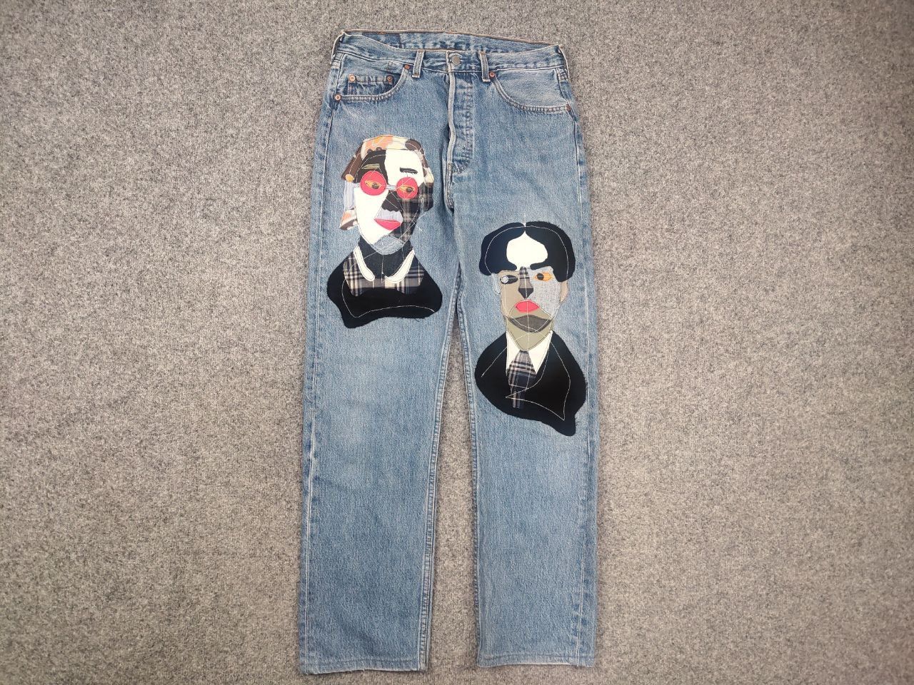 Levi's Vintage 90's Levis 501 Sashiko Patchwork Face Jeans watanabe Size US 33 - 2 Thumbnail