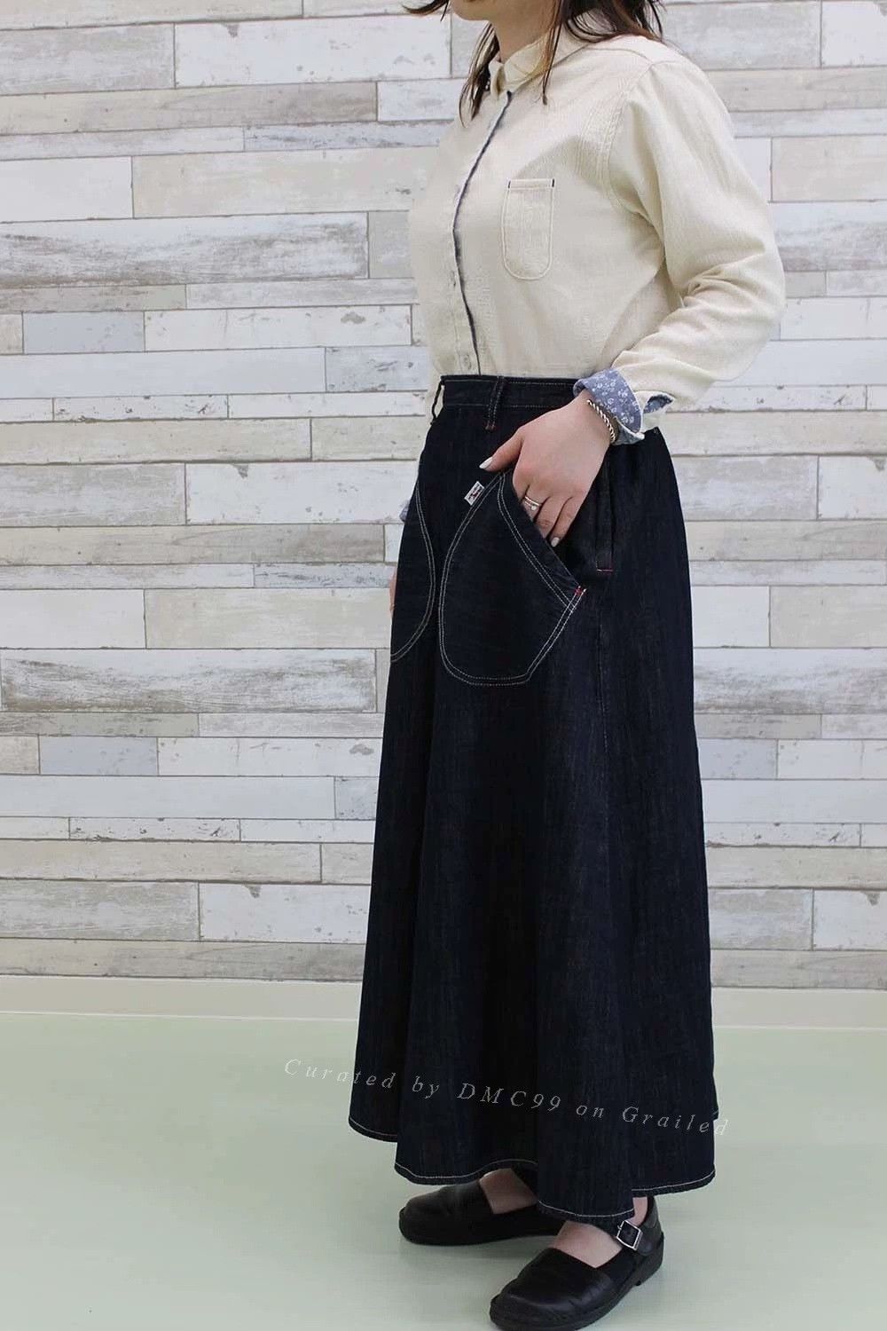 Japan Blue Blue Strick Japan Elastic Waist Skirt Size 40" / US 18 - 1 Thumbnail