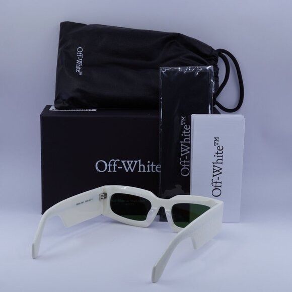 Off-White Off-White OERI141 CARY 0155 Sunglasses White Rectangle Frame Size ONE SIZE - 9 Thumbnail